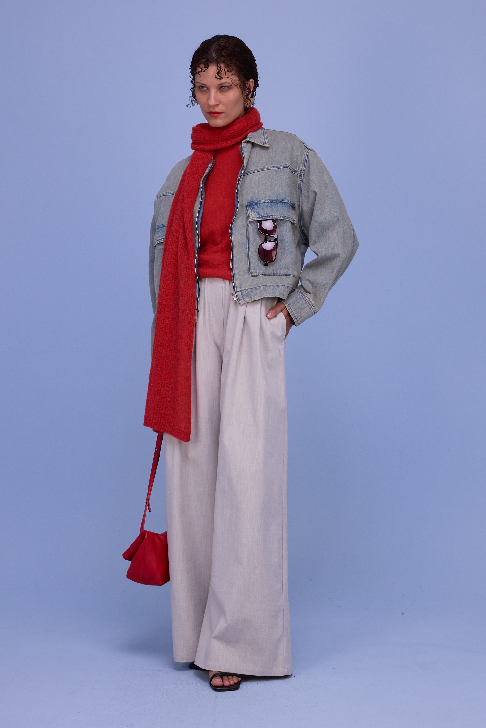 Haarlem top in poppy red