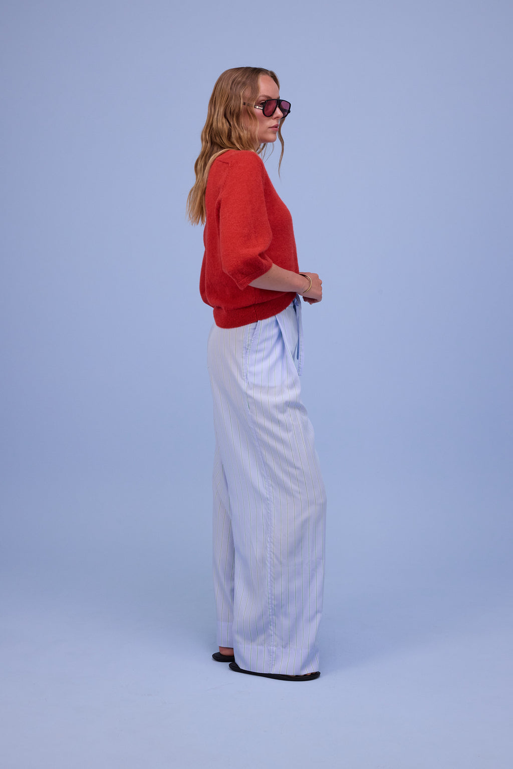 Huleva knitted sweater in poppy red