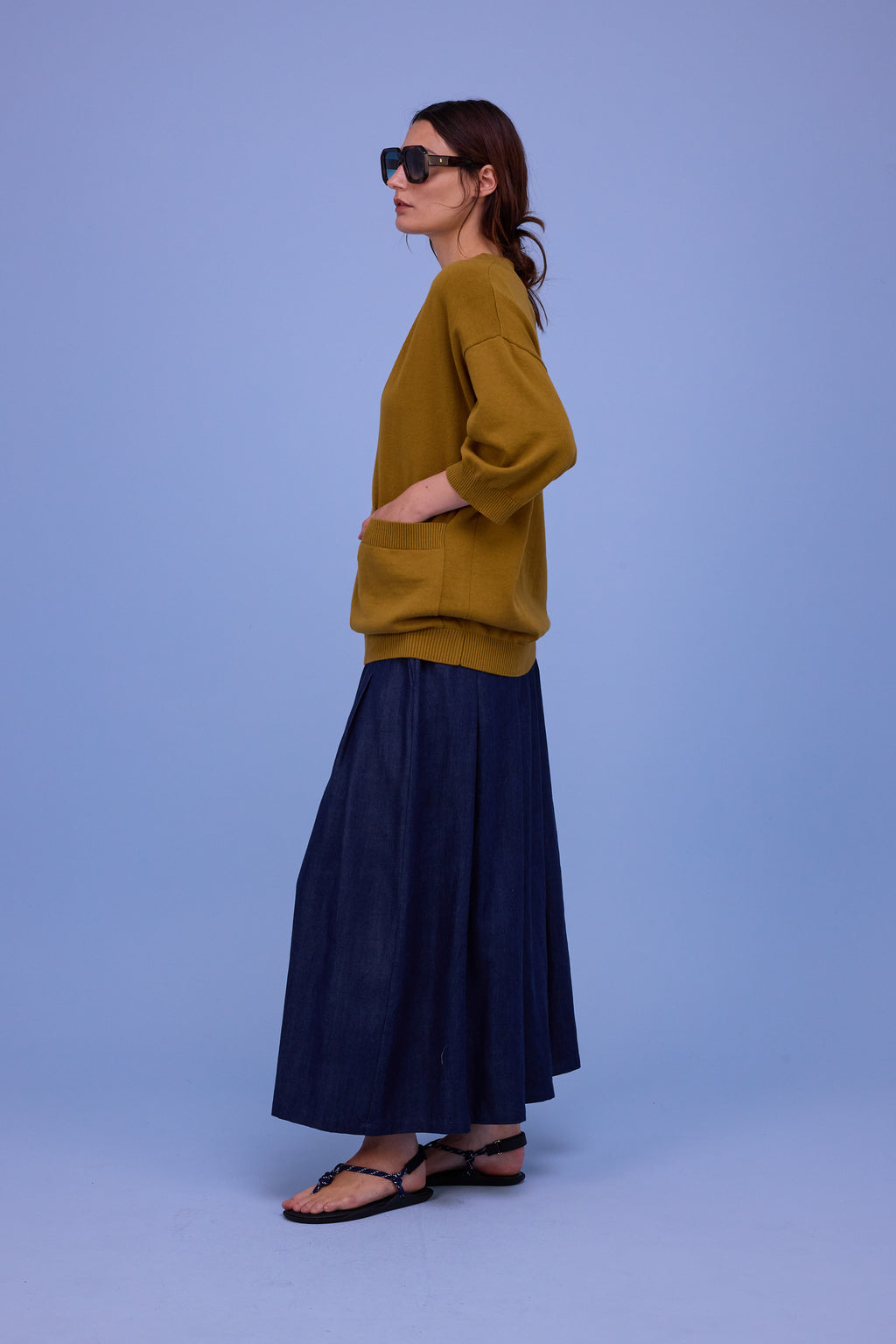 Horsens knitted sweater in mustard