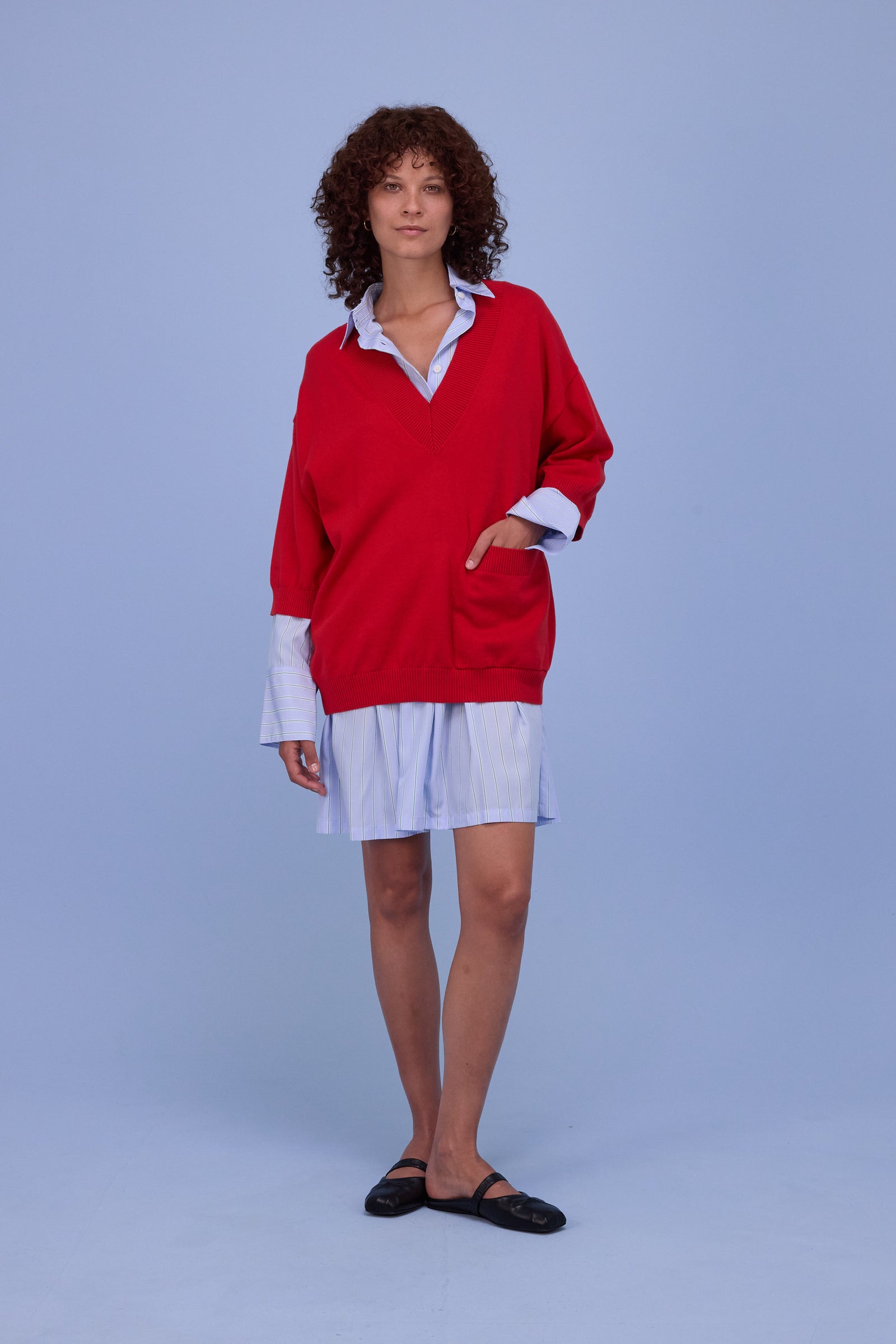 Horsens trui in coral red