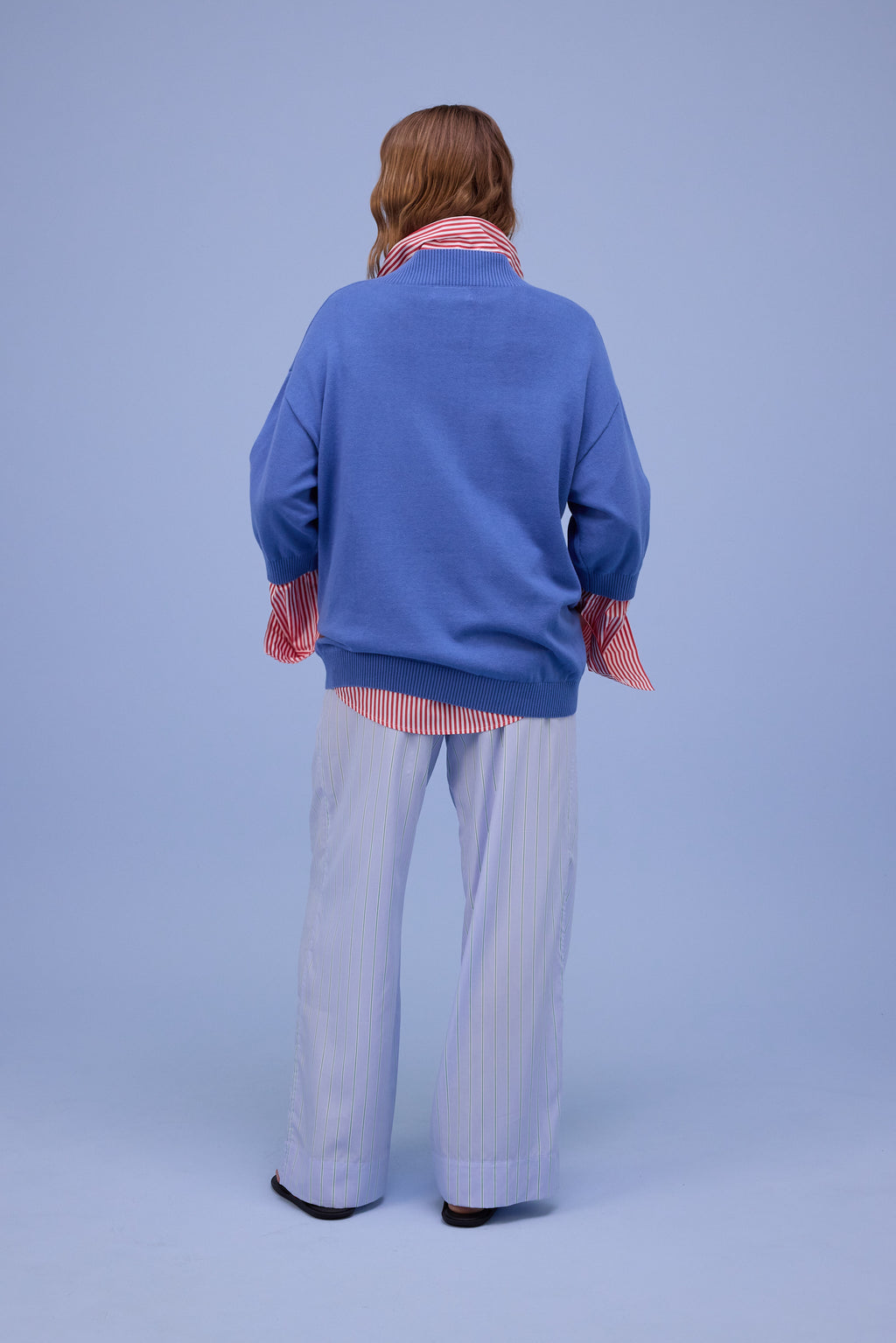 Horsens knitted sweater in bluebonnet