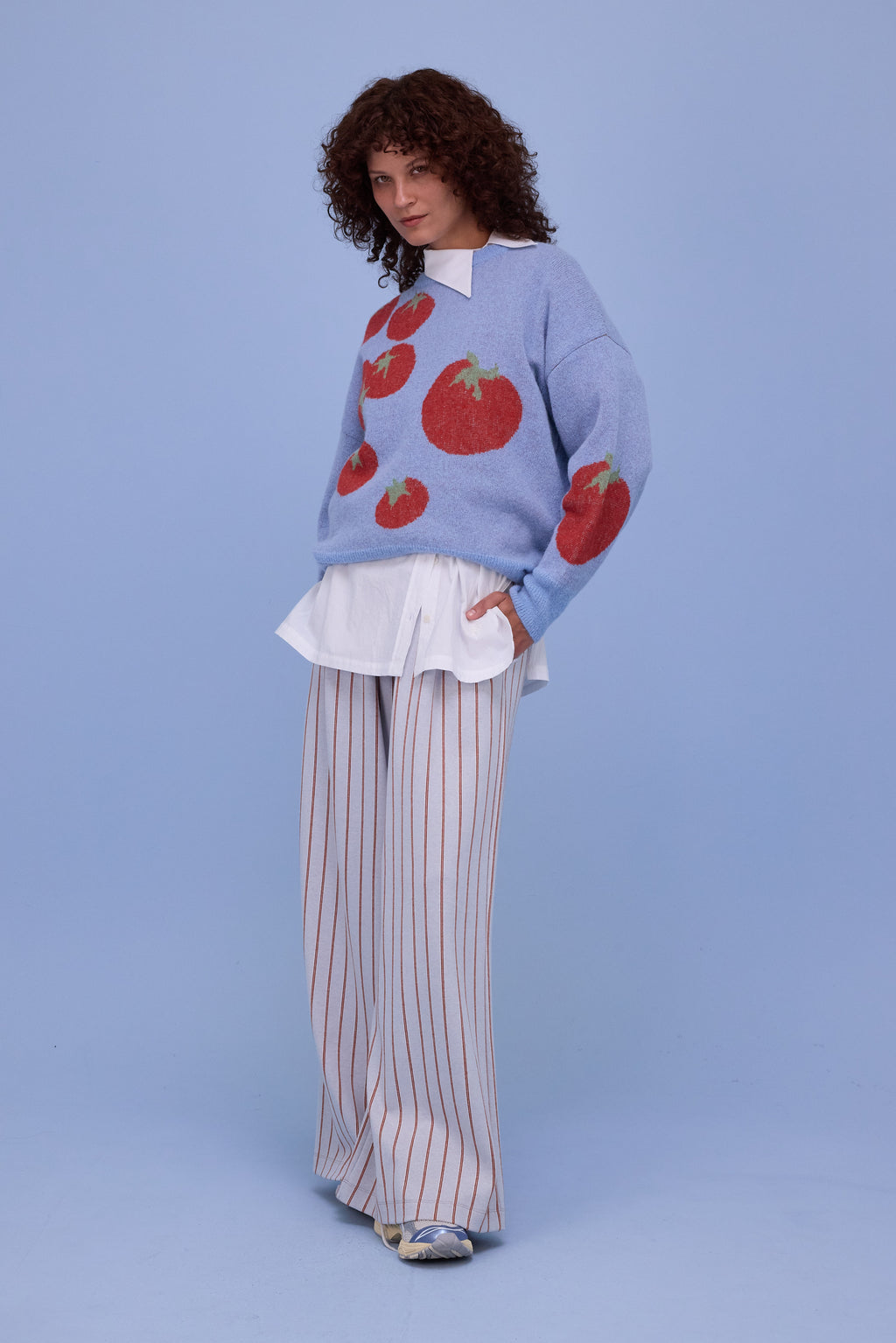 Honjo trui in chambray blue