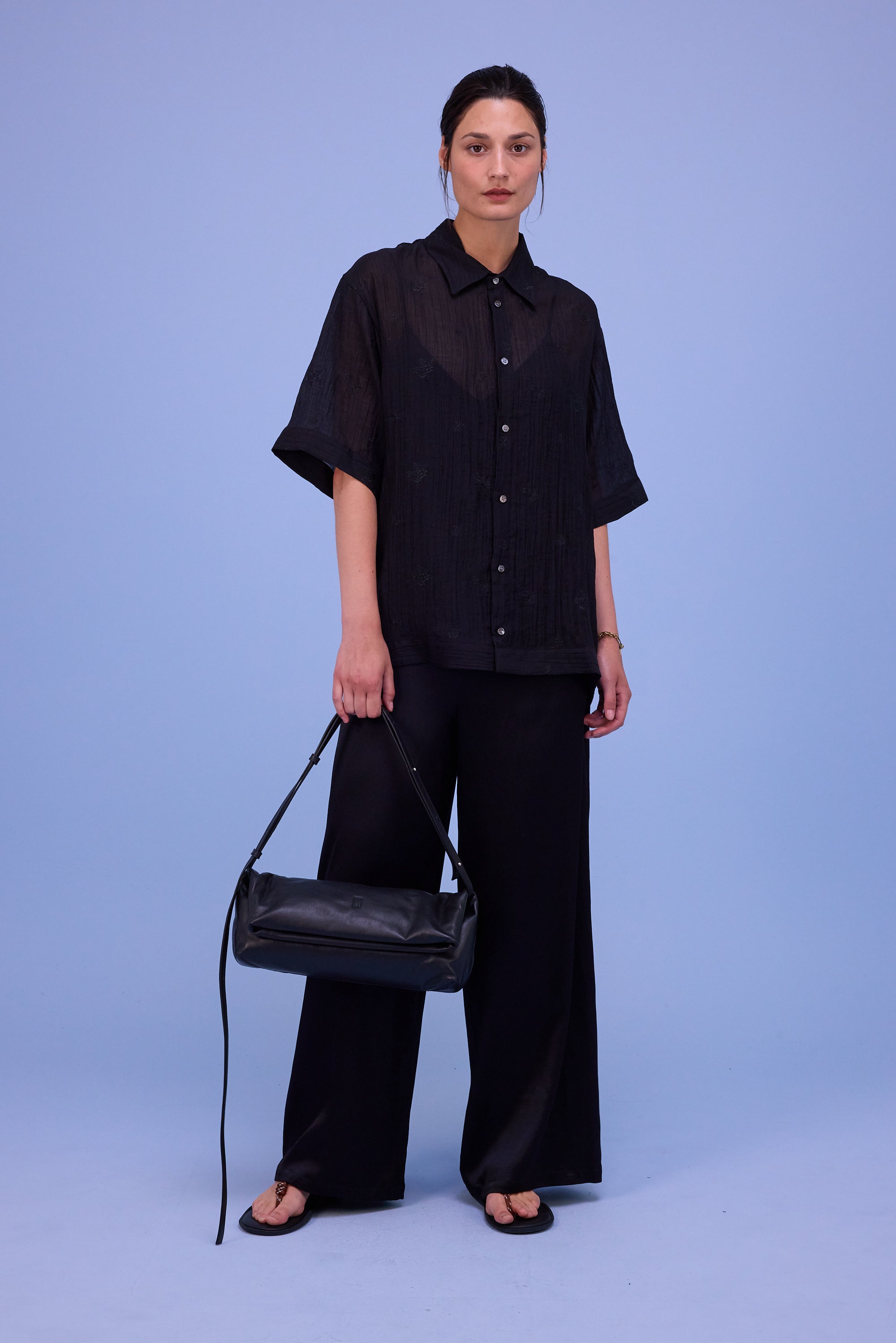 Hensley shirt in black verbena