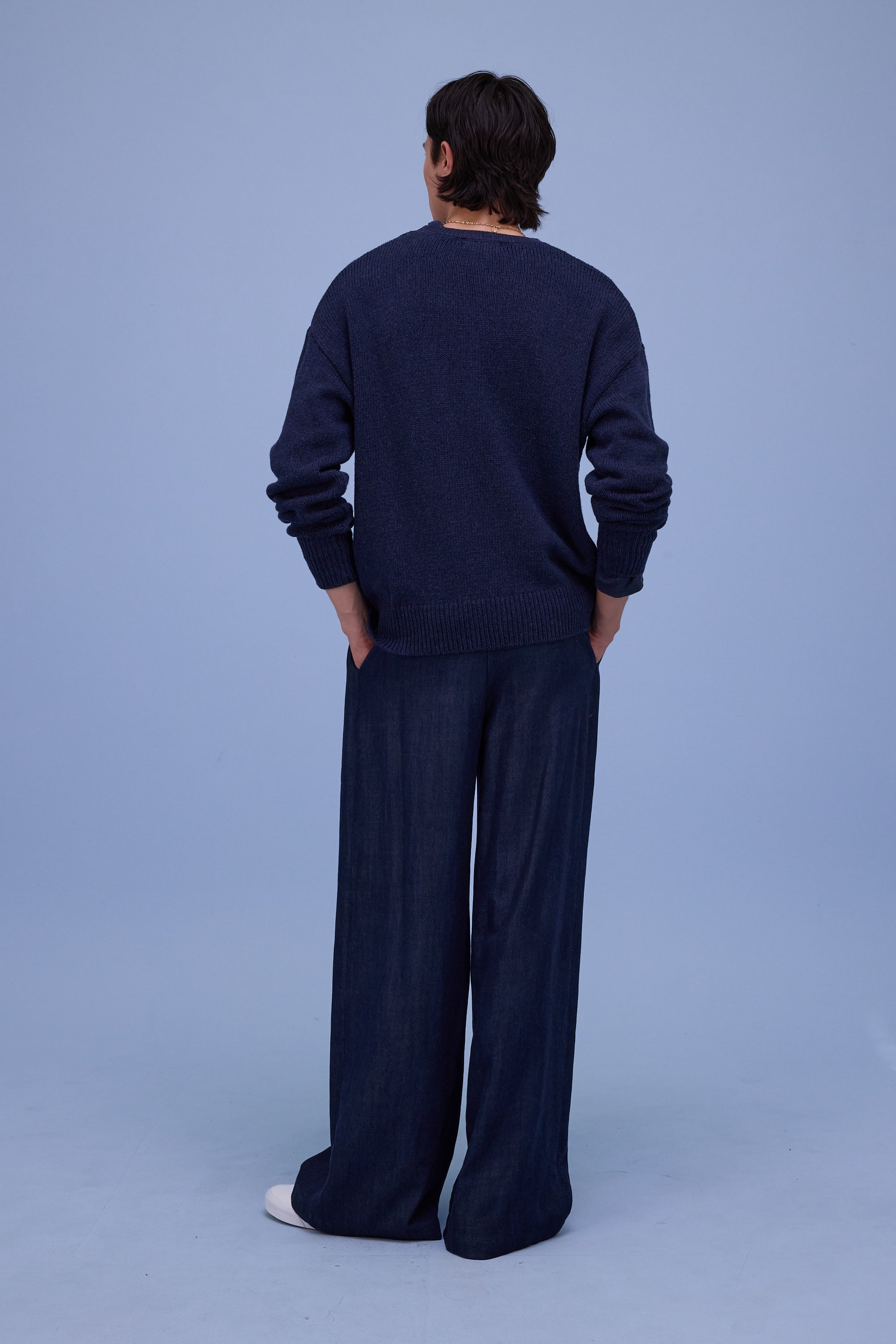 Heguri knitted sweater in navy
