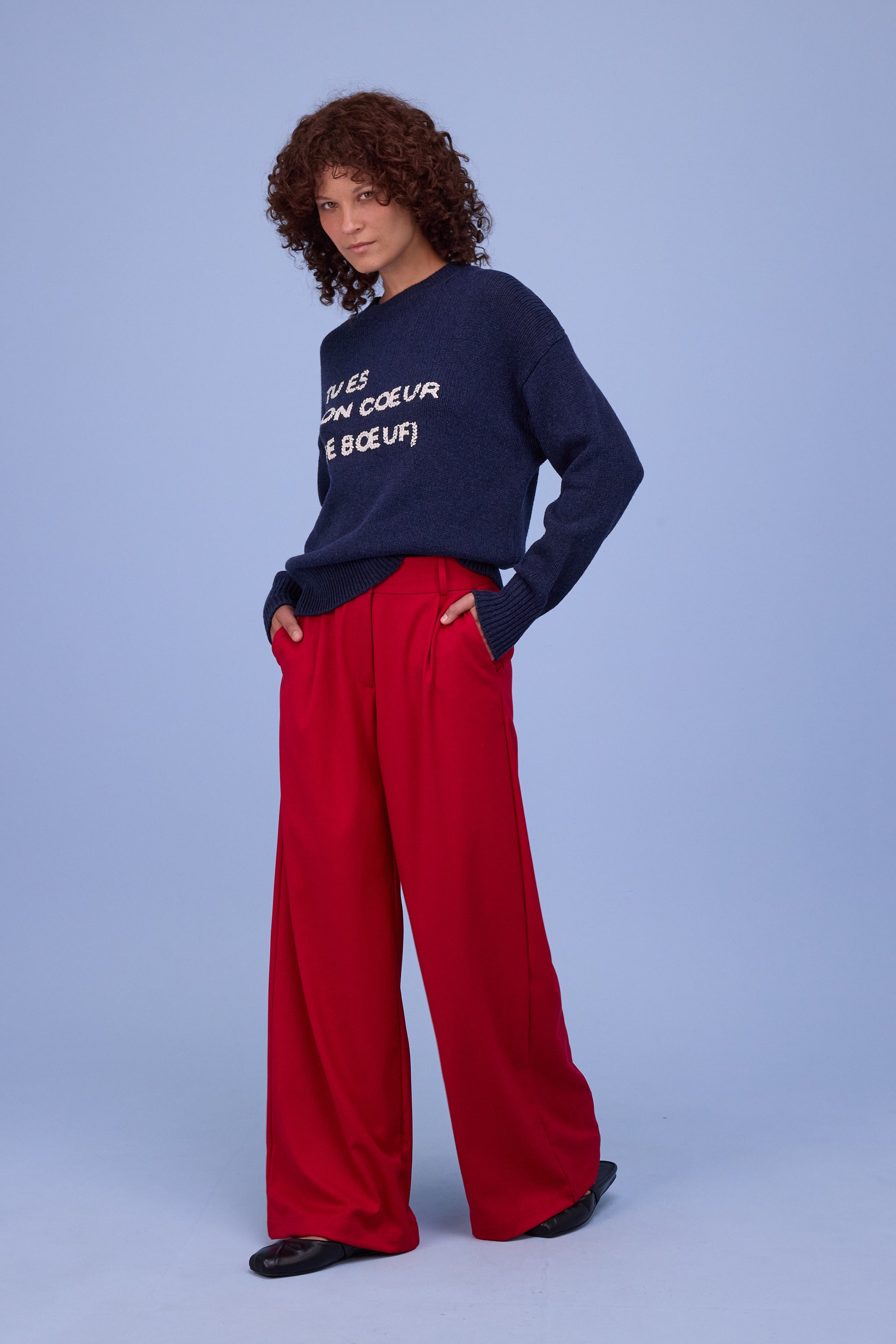 Heguri knitted sweater in navy