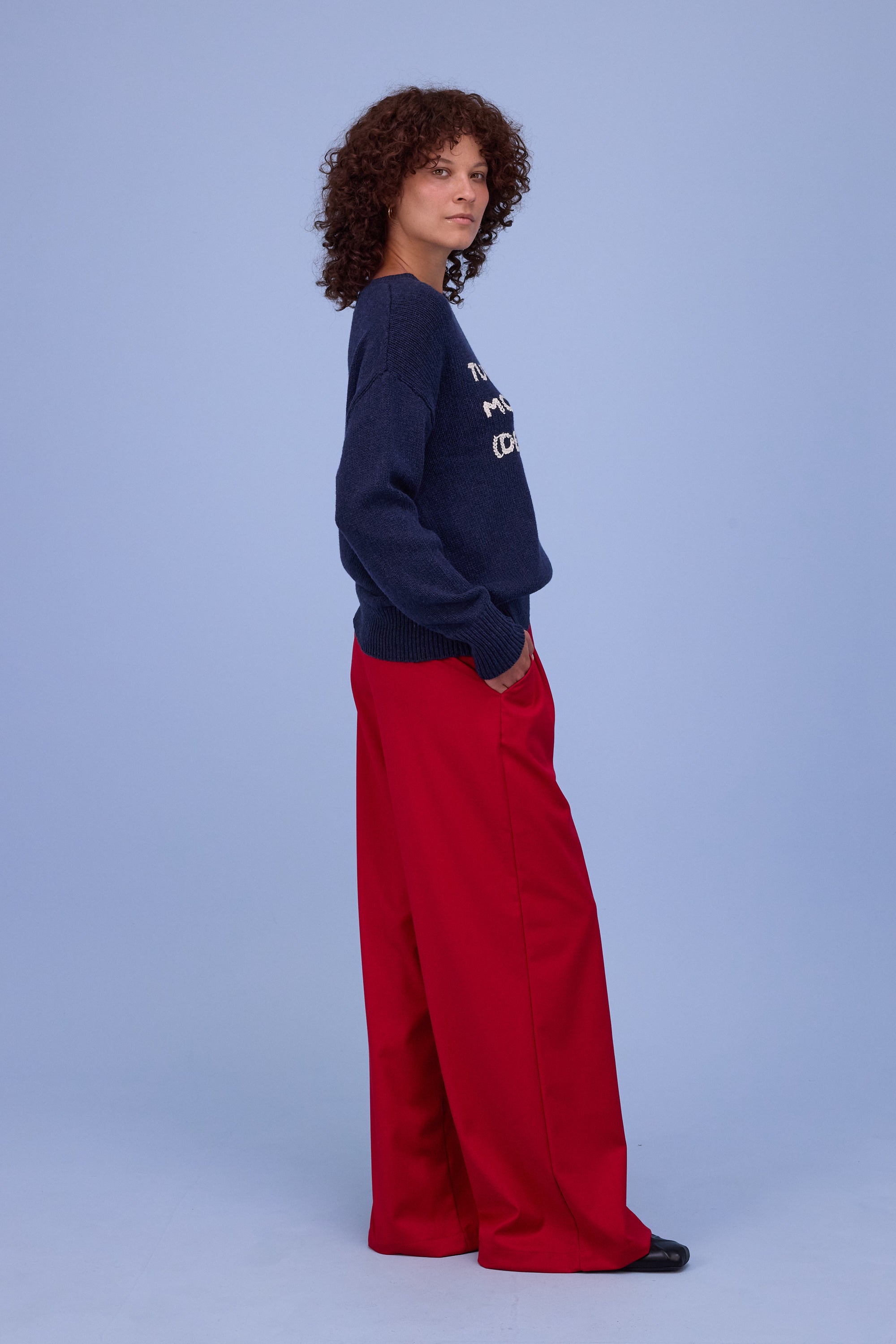 Heguri knitted sweater in navy