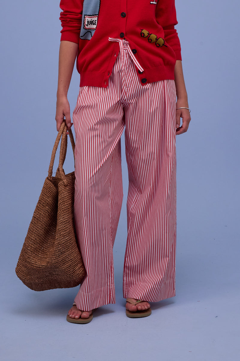 Haiko trousers in red stripes