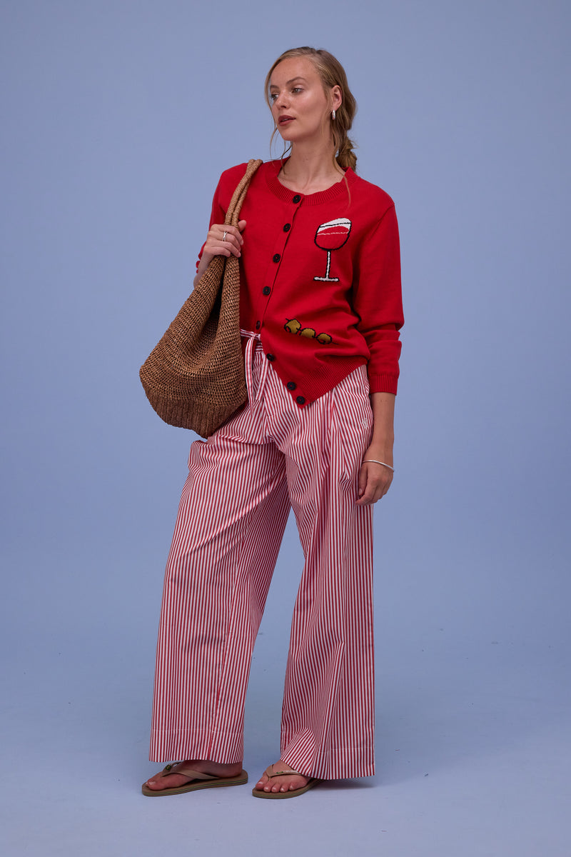 Haiko trousers in red stripes