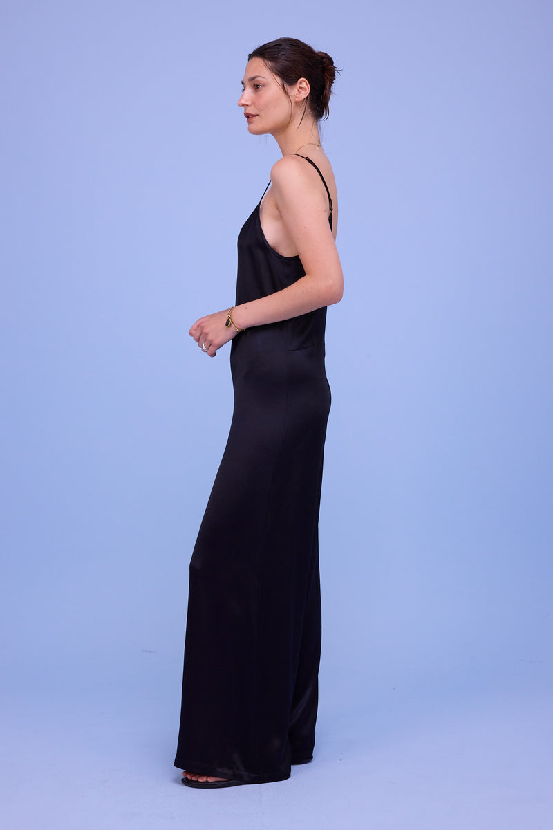 Hette jumpsuit in shiny black