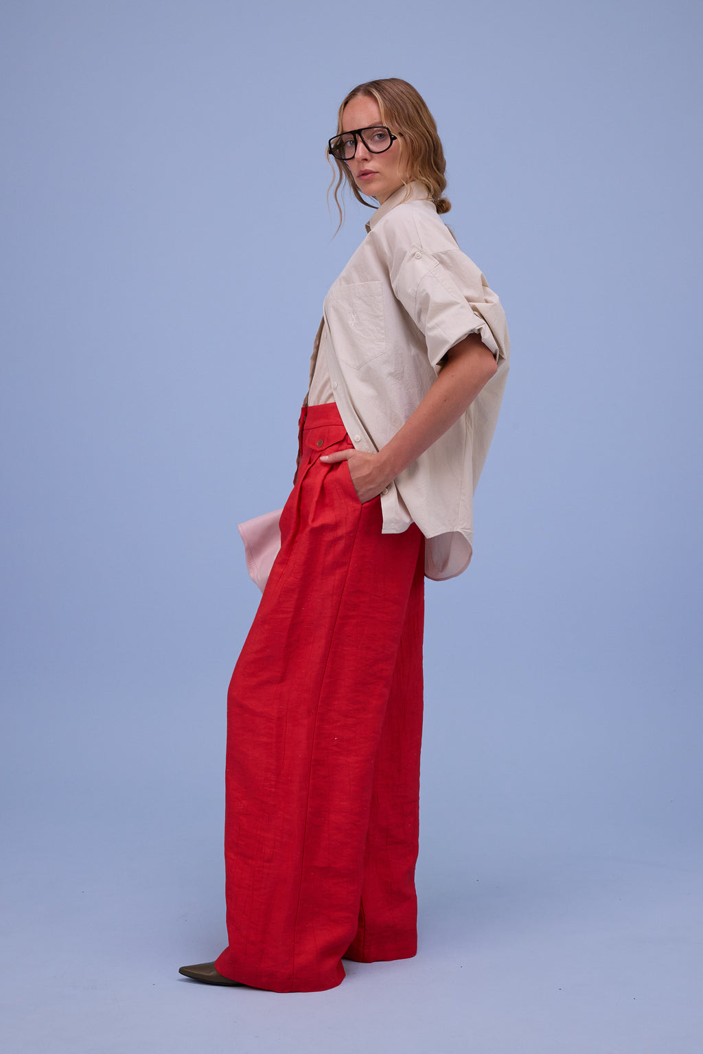 Guy broek in fiesta red santoso