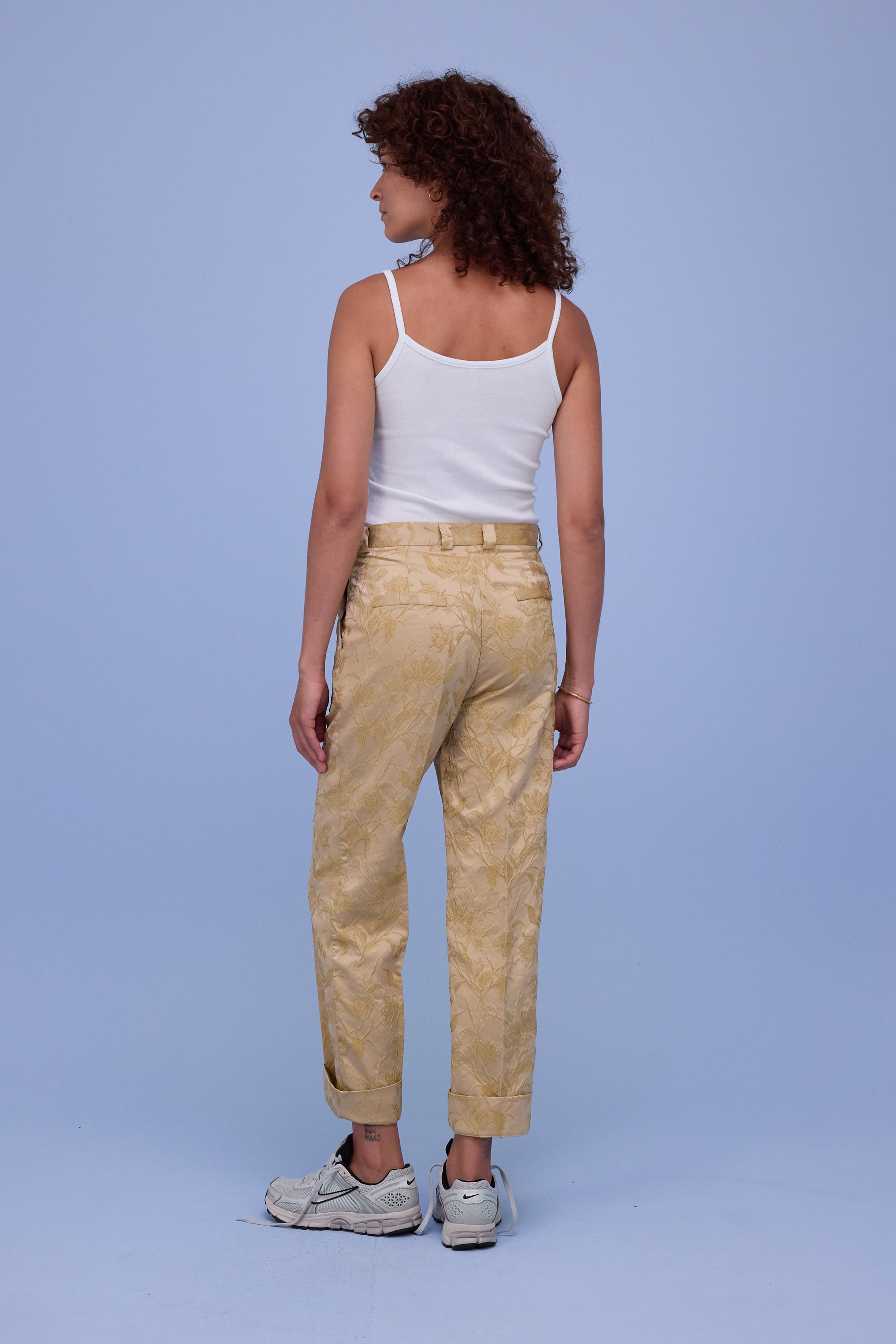 Gons broek in golden glow jacquard