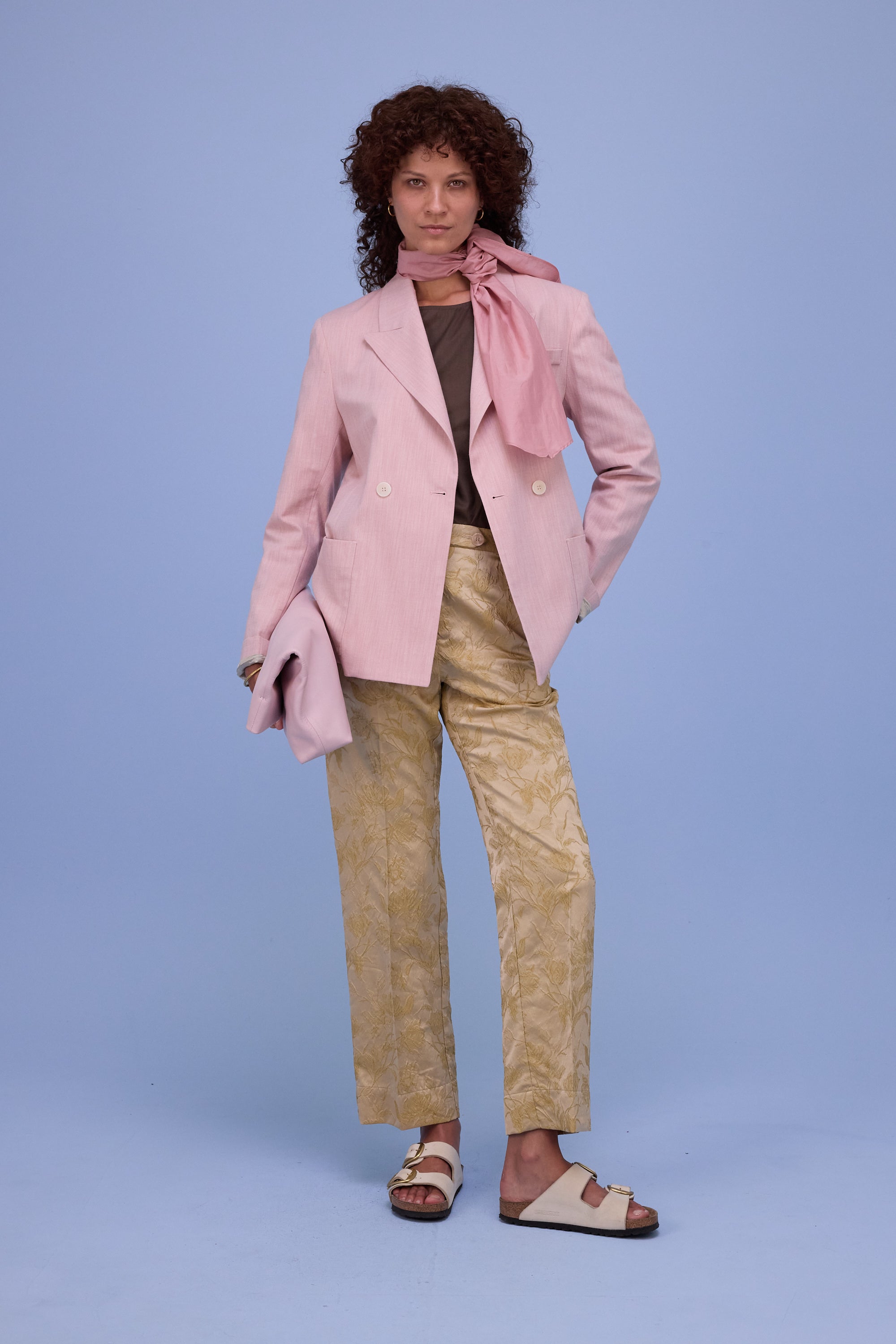 Gons broek in golden glow jacquard