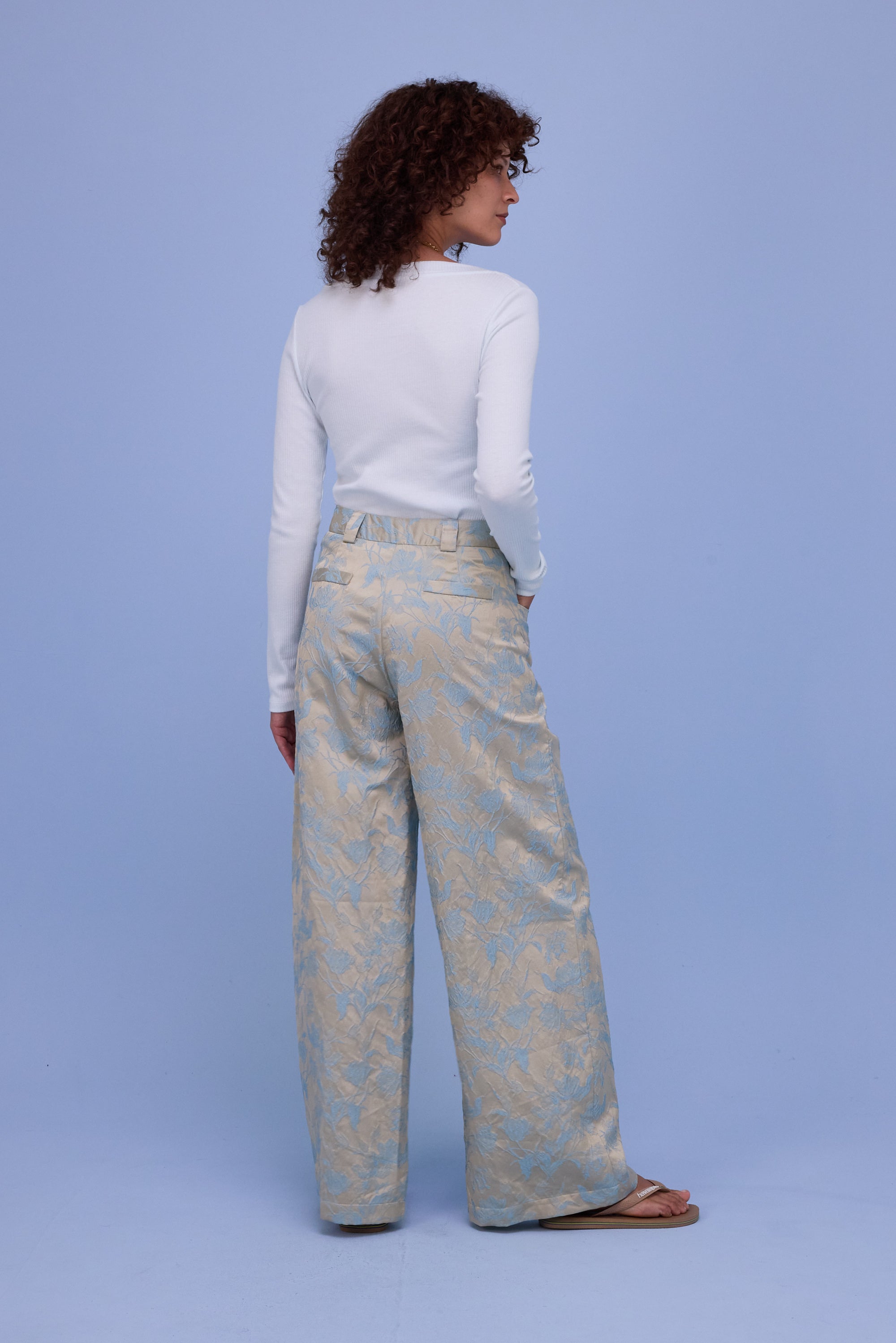 Bolivar trousers in blue glow jacquard
