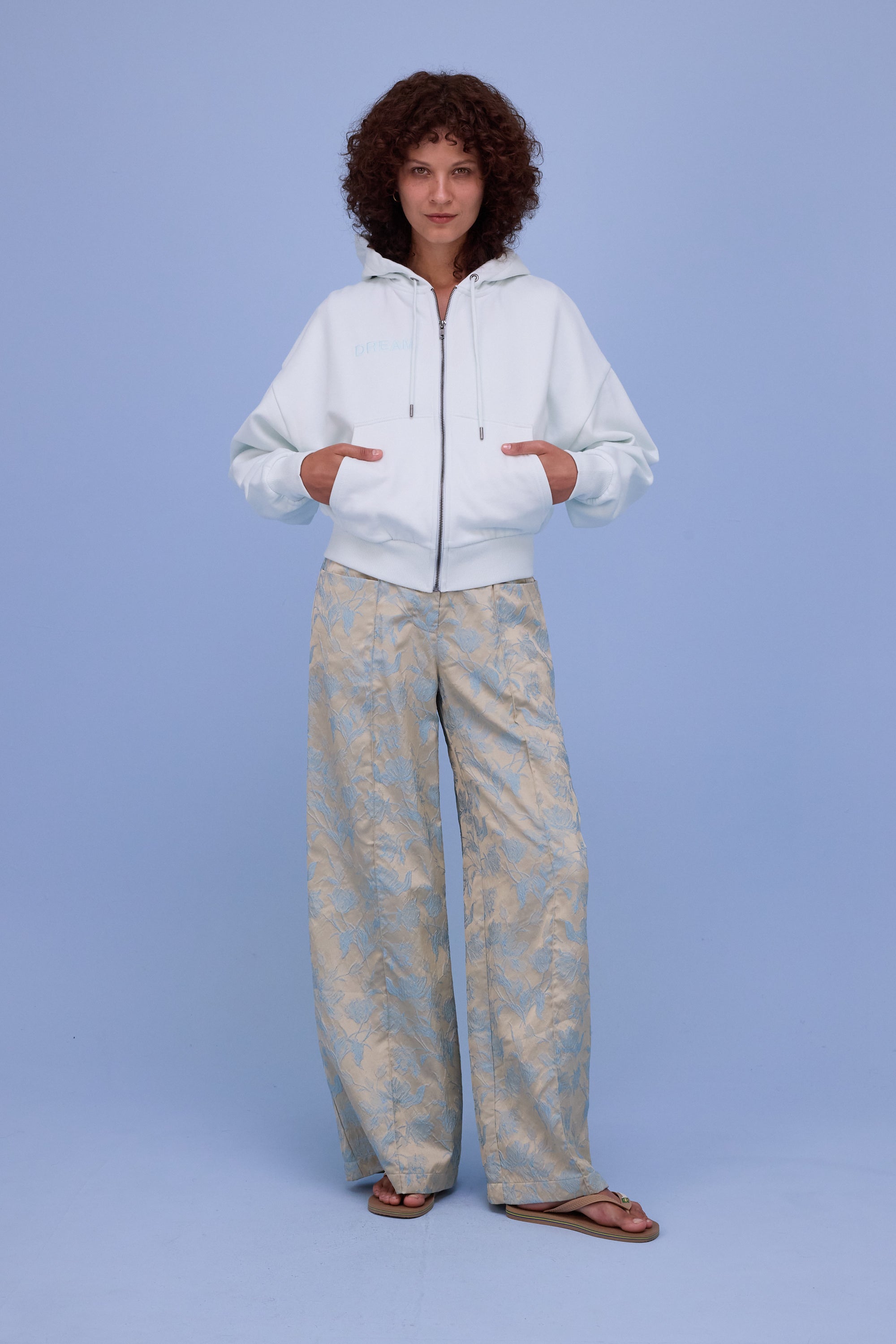 Bolivar trousers in blue glow jacquard