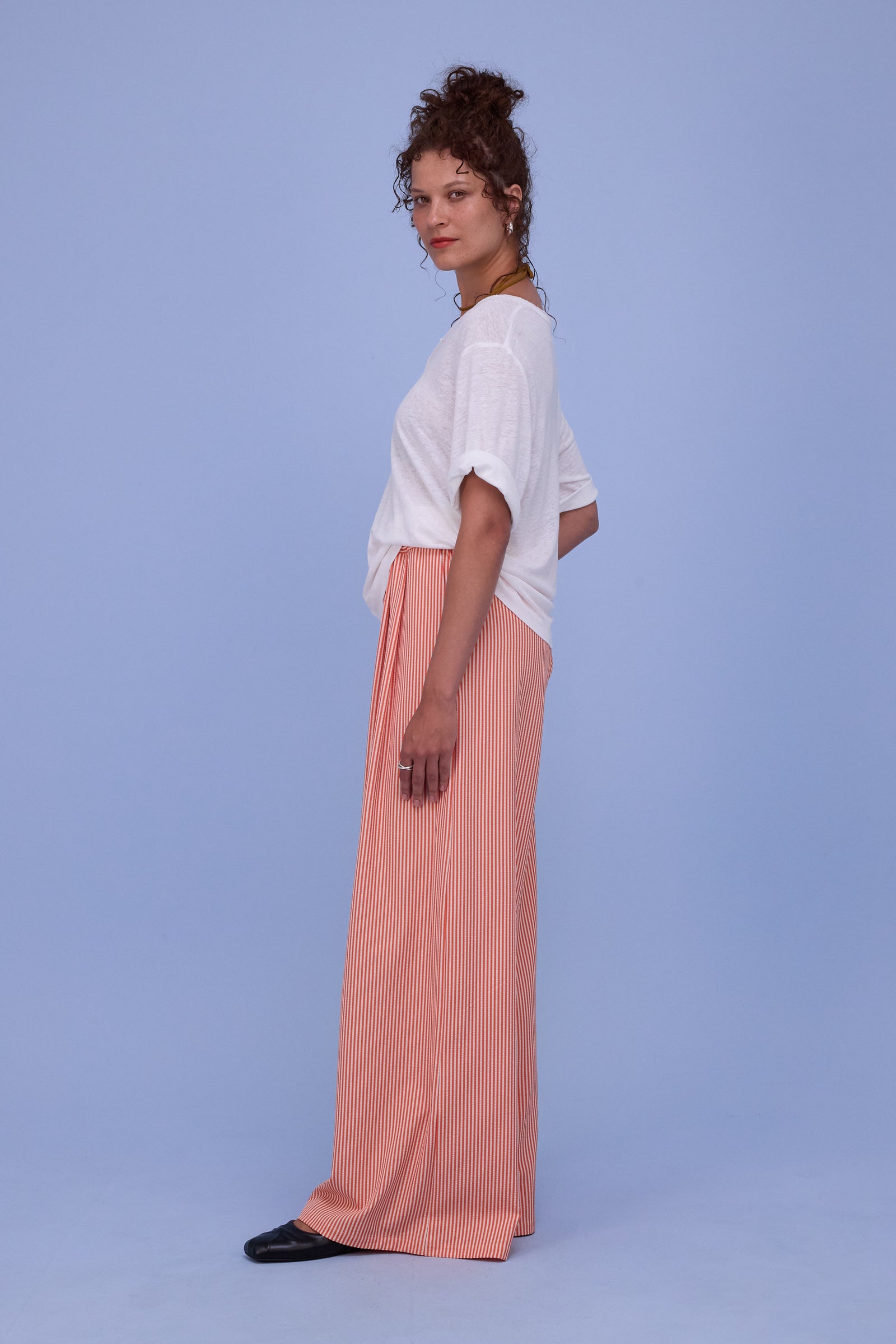 Hardy broek in orange seersucker