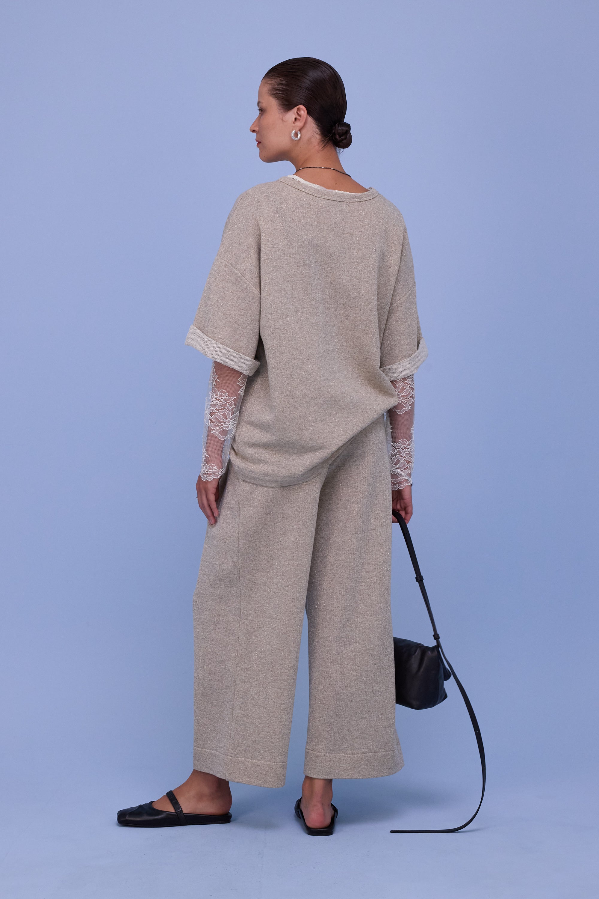 Helier trousers in gold lurex