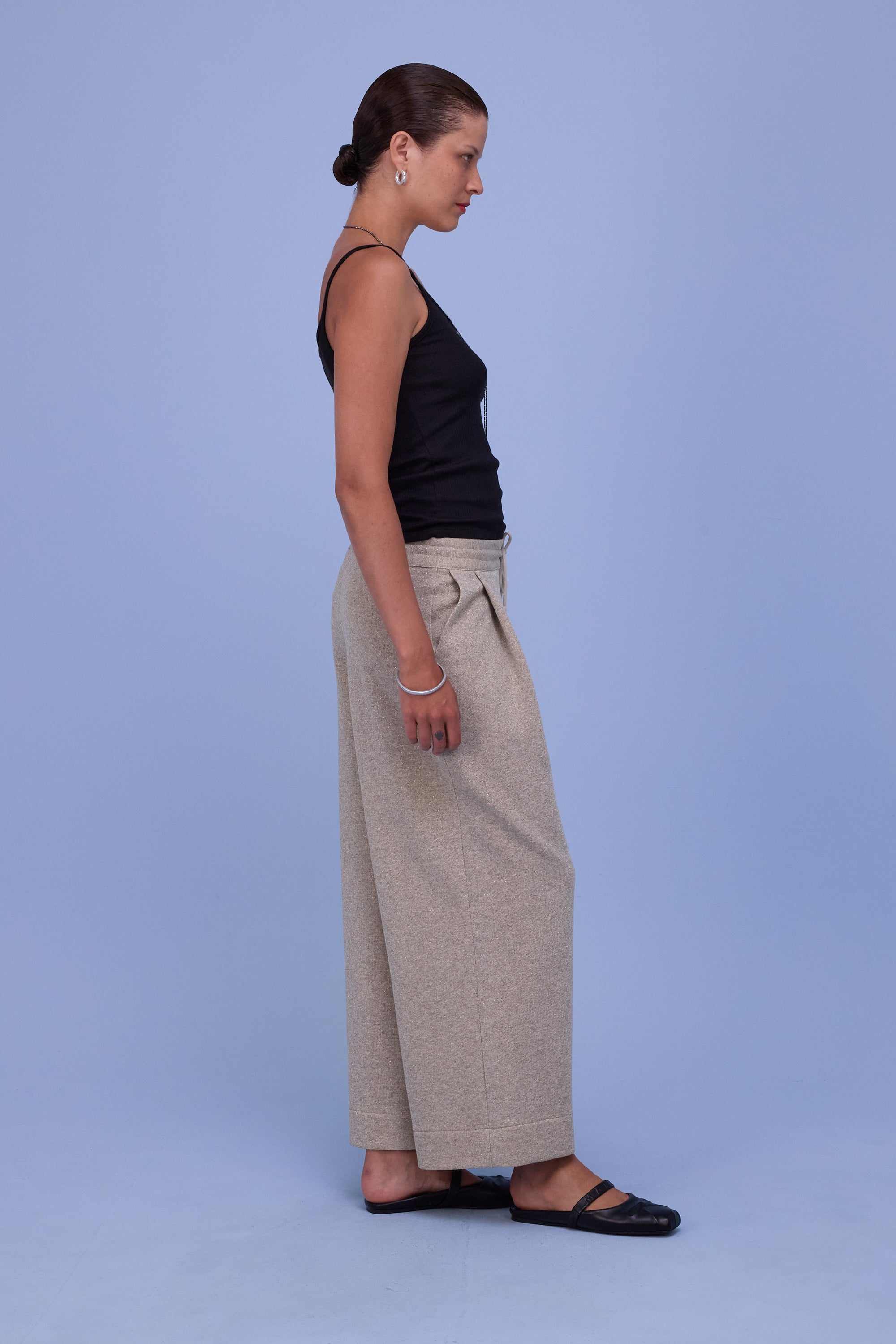 Helier trousers in gold lurex