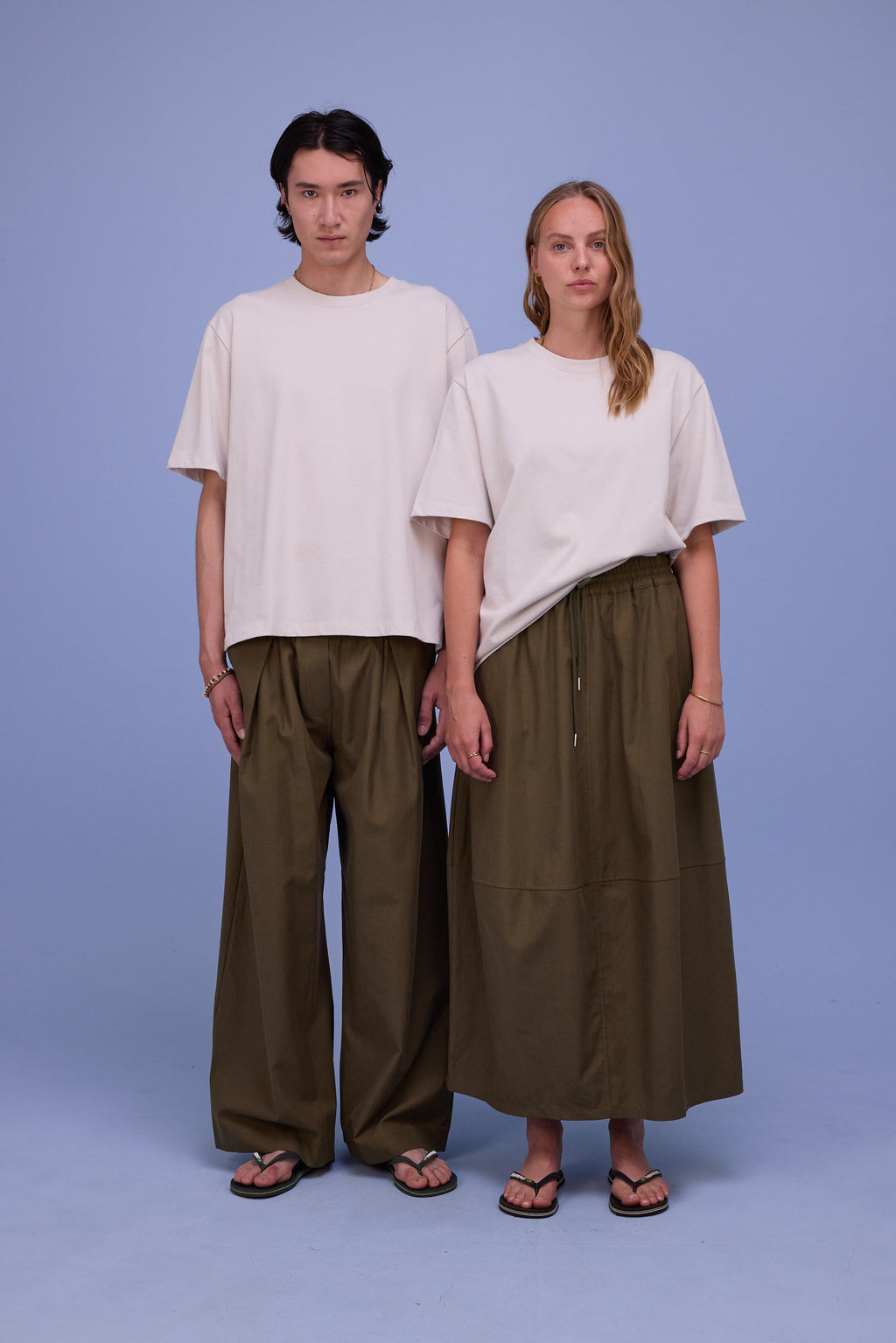 Héva skirt in dark olive