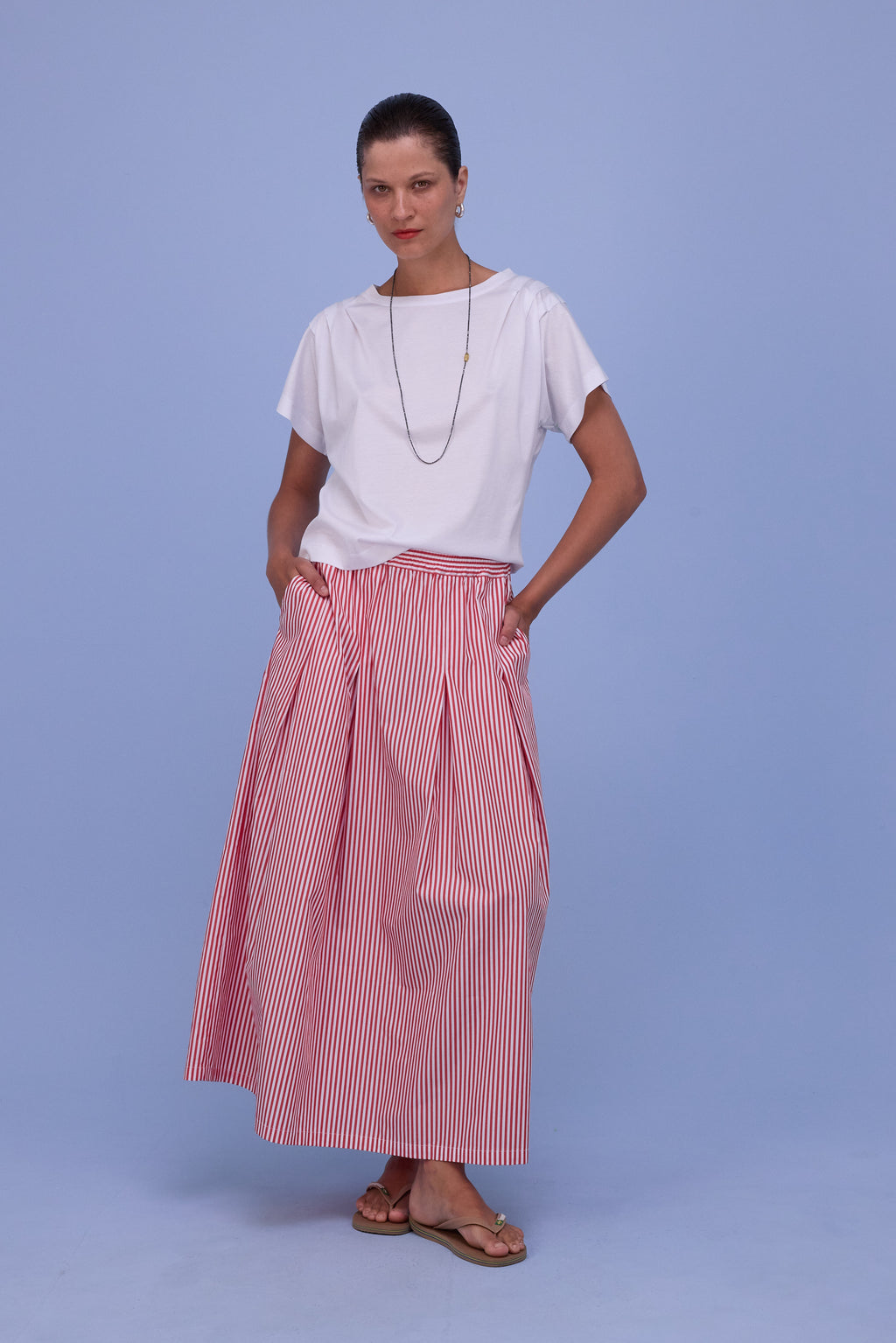 Fieke skirt in red stripes