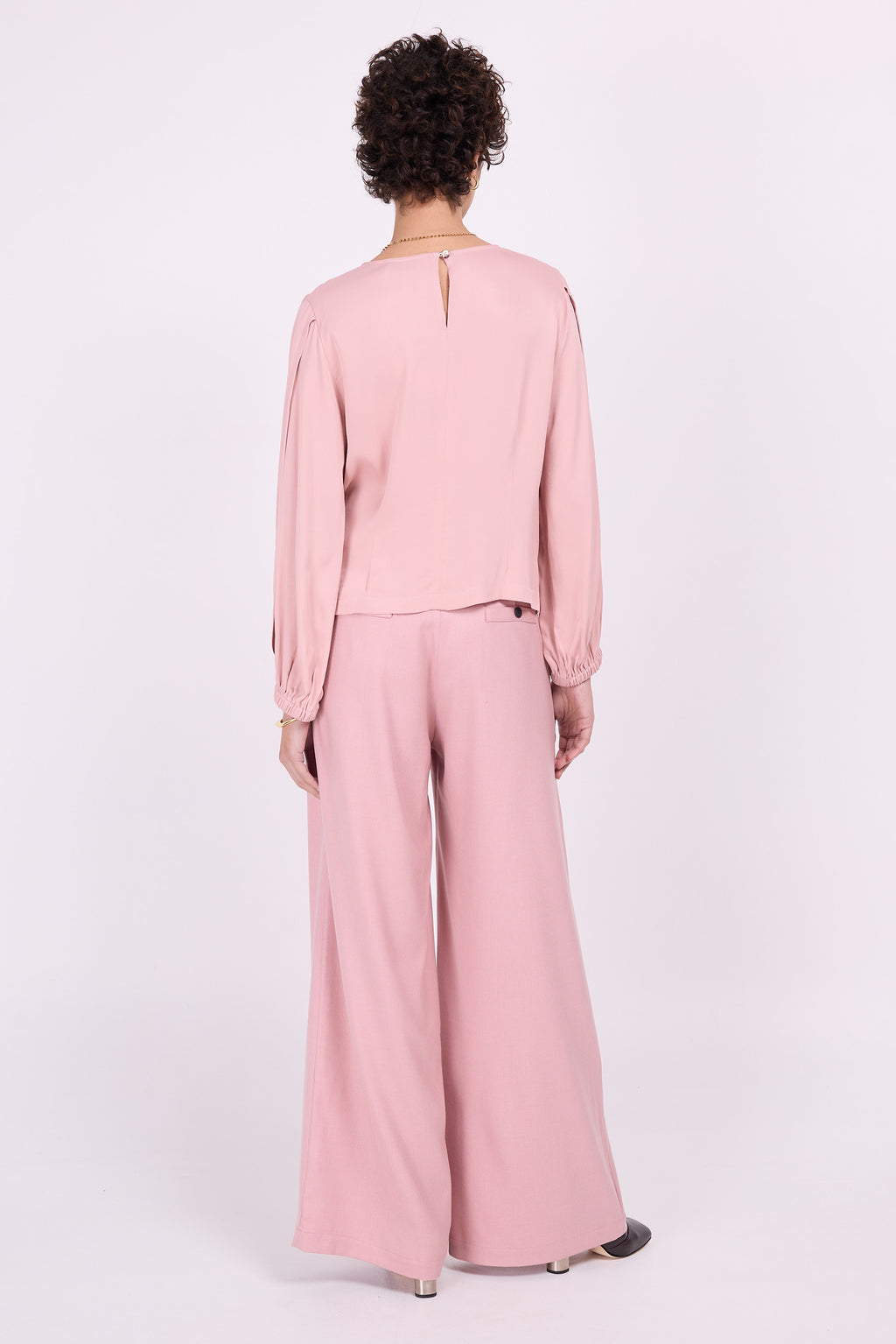 Eefje Satinbluse in Rosa