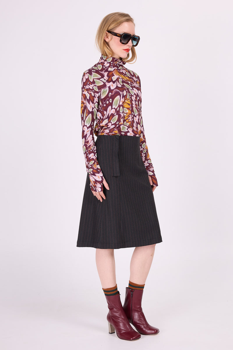 Edson rolkraag T-shirt in multi aubergine wings