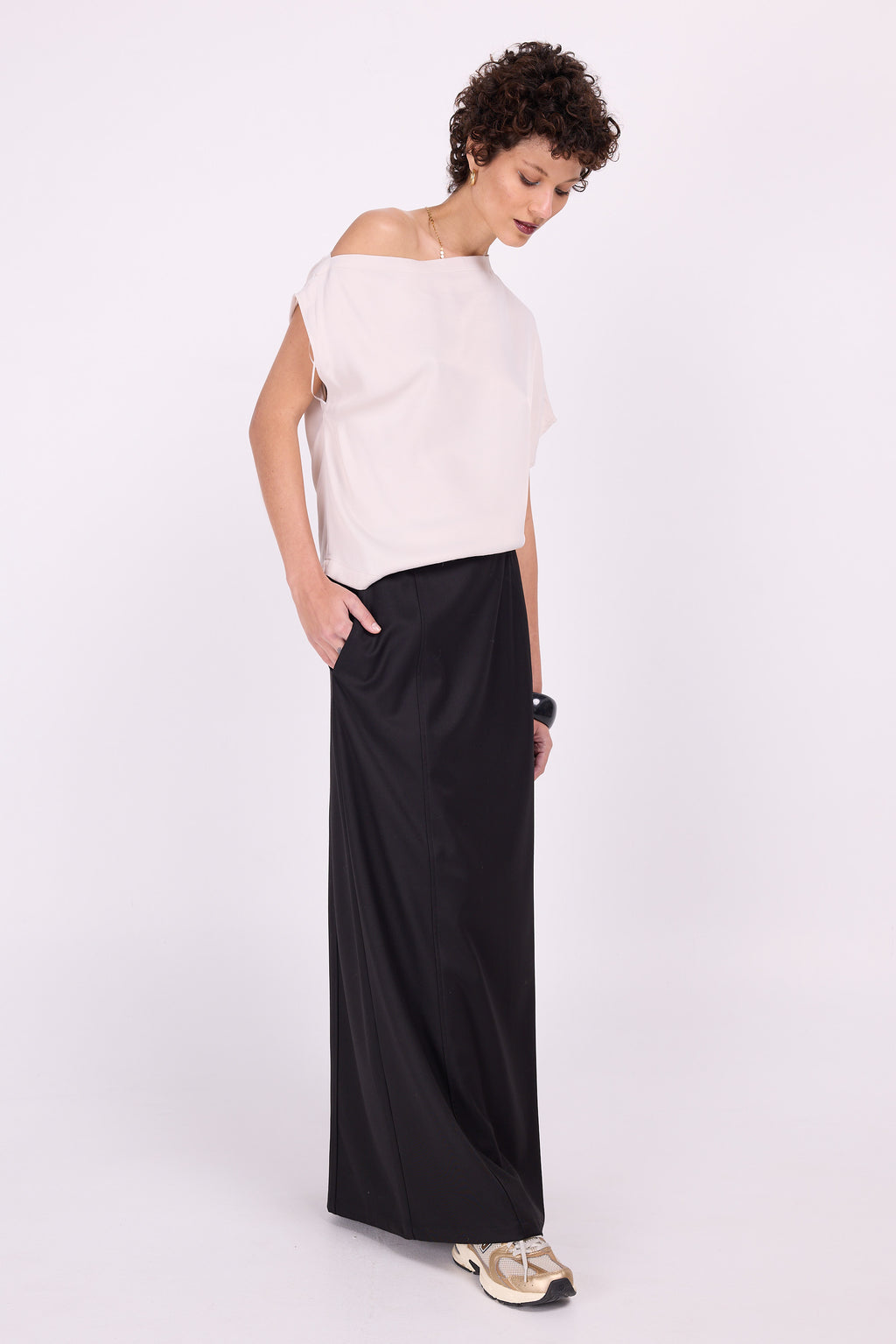 Elfenbeinfarbenes Satin-Top „Ella“