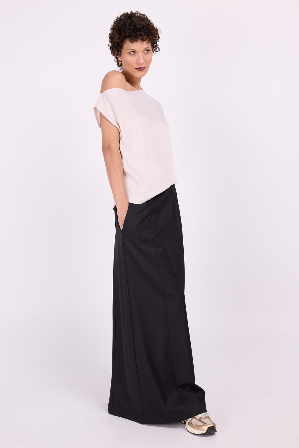 Elfenbeinfarbenes Satin-Top „Ella“