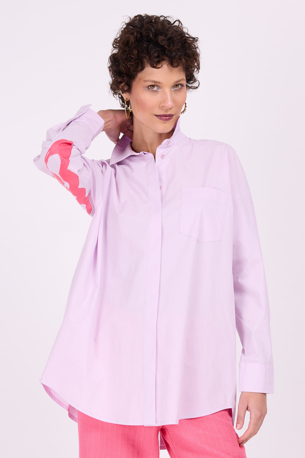 Emmelie Night Butterfly Shirt in zartem Flieder/Rosa