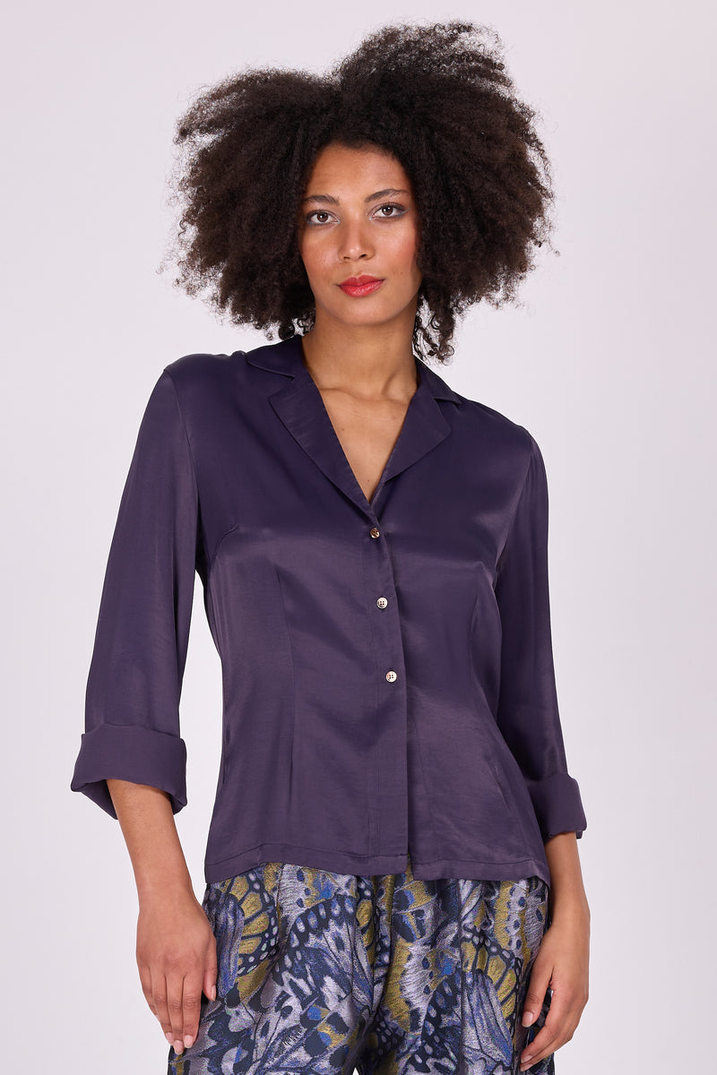 Dolores dunkelviolette Bluse