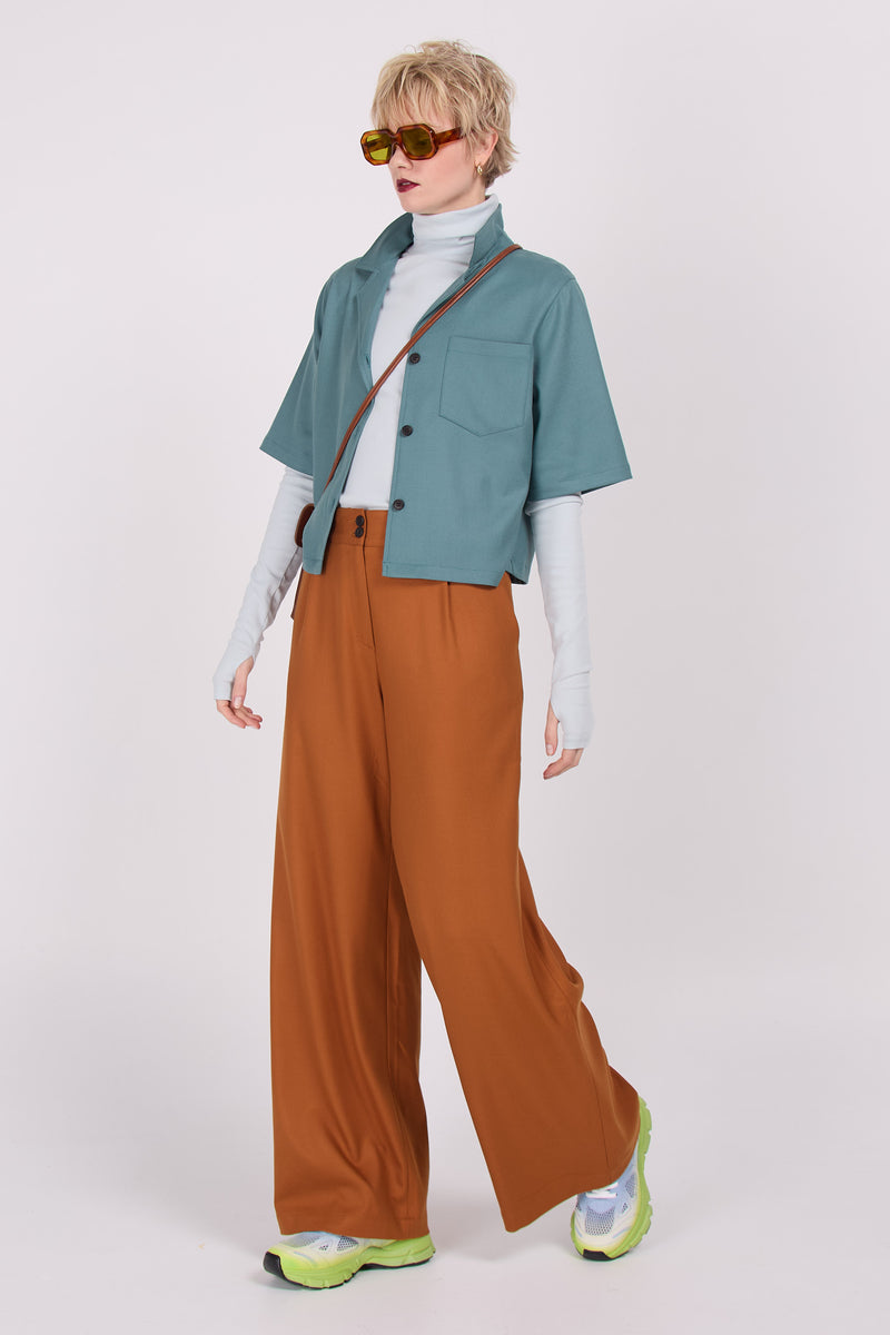 Hemd Dante in meliertem Beige und Blau