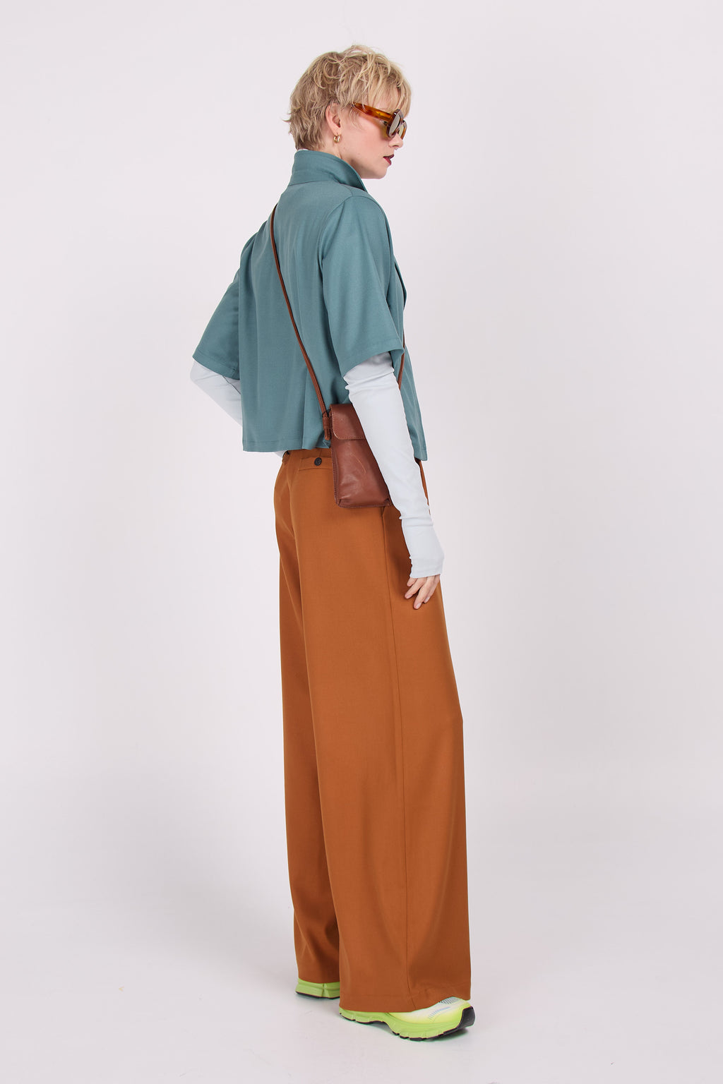 Hemd Dante in meliertem Beige und Blau