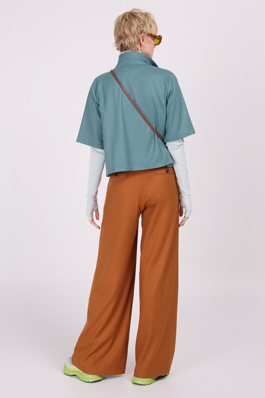Hemd Dante in meliertem Beige und Blau