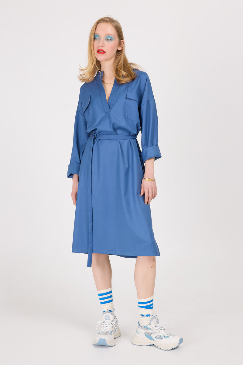 Robe en bleu acier Esmeralda