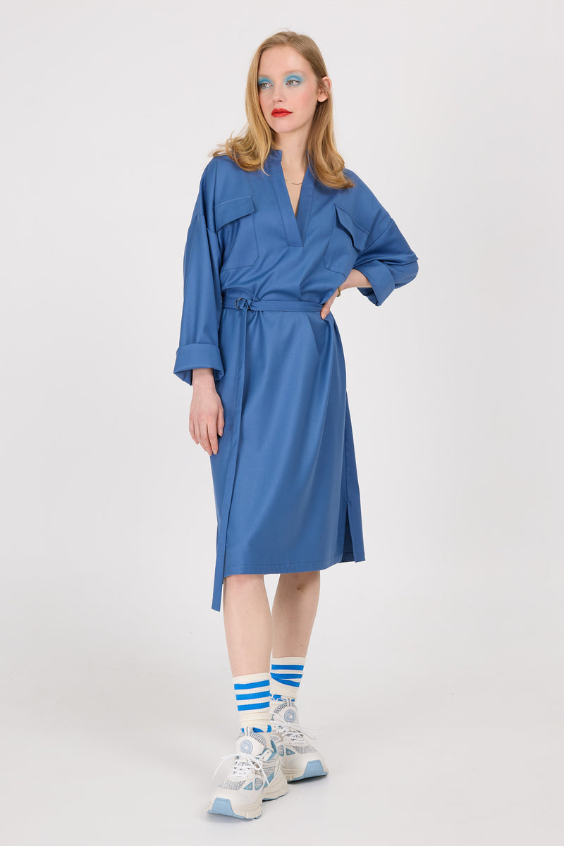 Robe en bleu acier Esmeralda