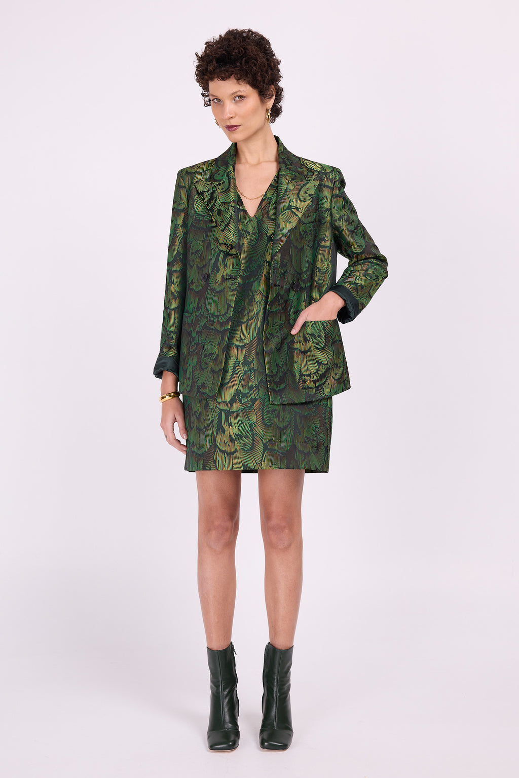 Davos Blazer in Grüngold mit Libelle