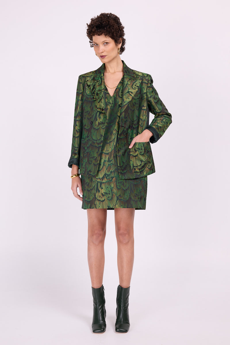 Davos blazer in green gold dragonfly