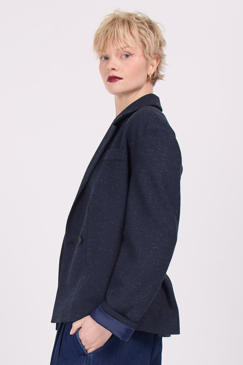 Blazer en laine look navy Diego