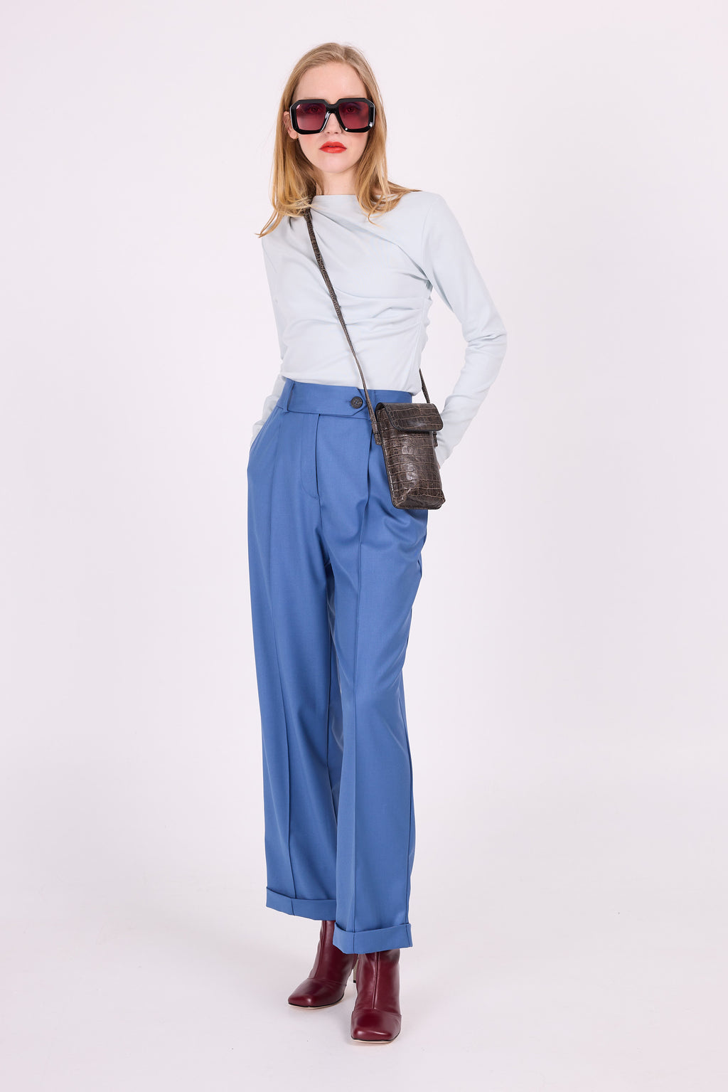 Enzo pantalon bleu en acier