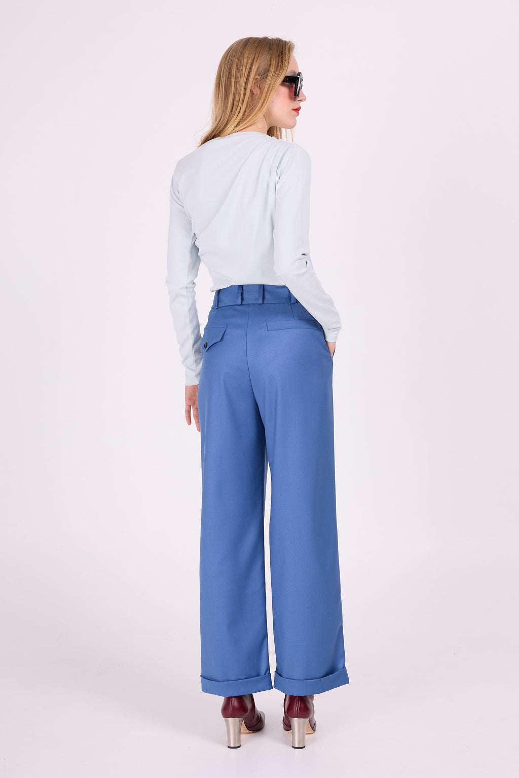 Enzo pantalon bleu en acier