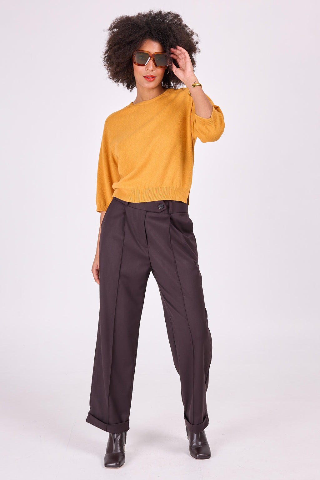 Enzo pantalon brun foncé