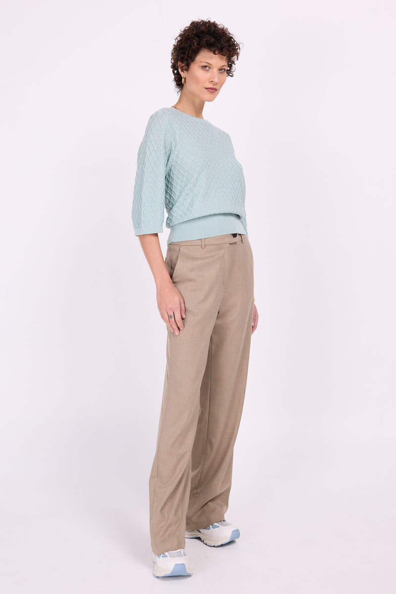 Hose Annie in meliertem Beige und Blau