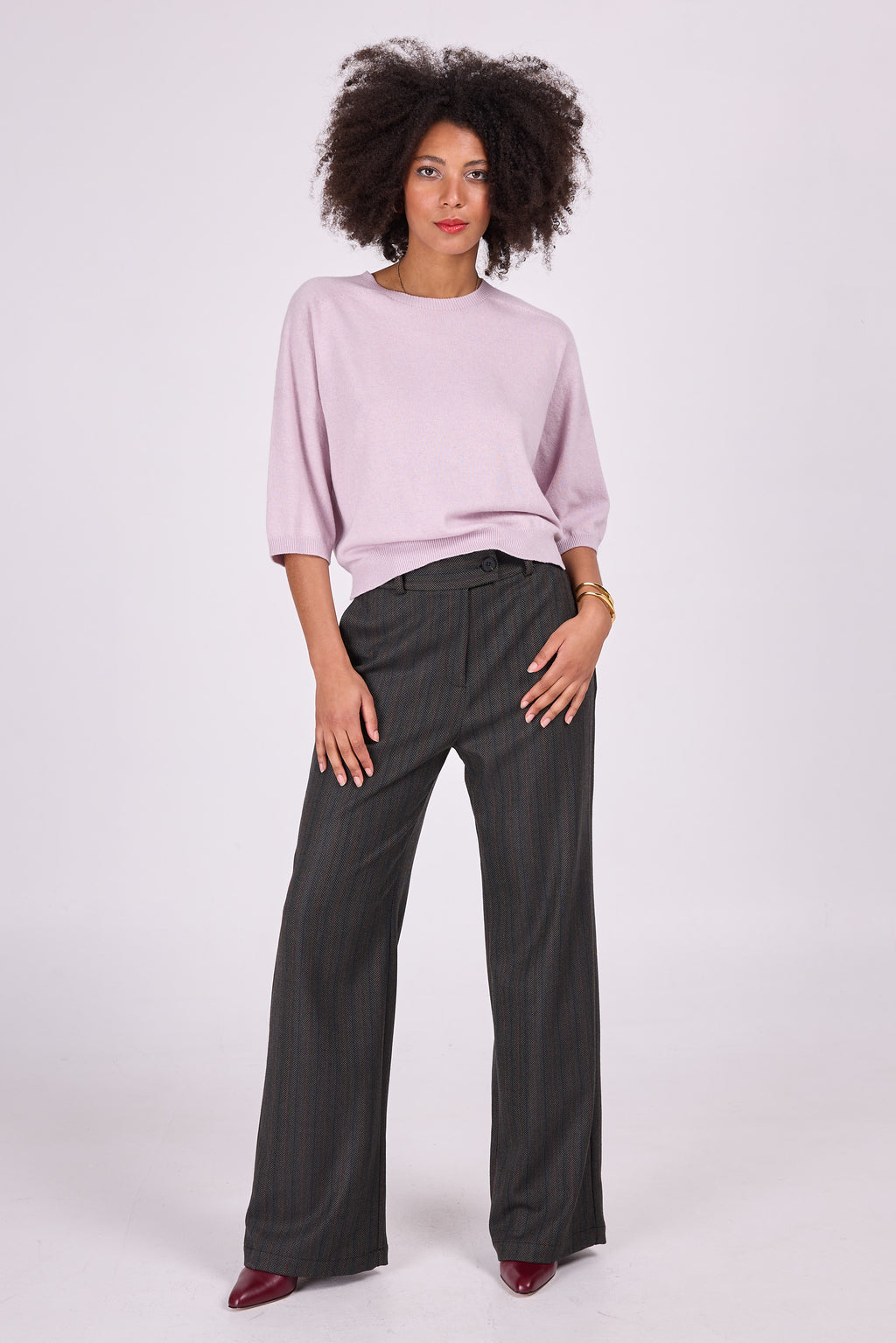 Annie pantalon en multi gris chevron
