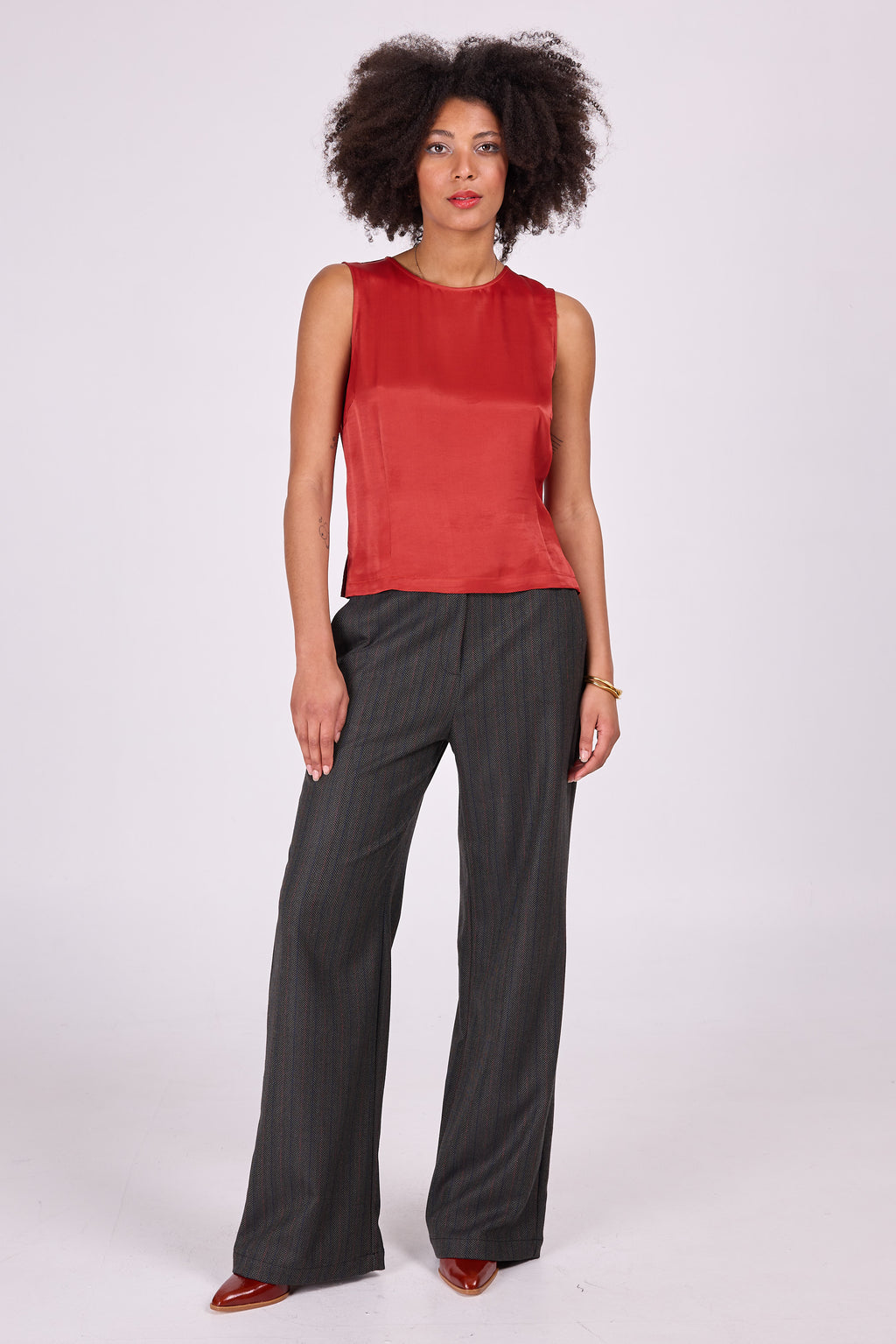 Annie pantalon en multi gris chevron