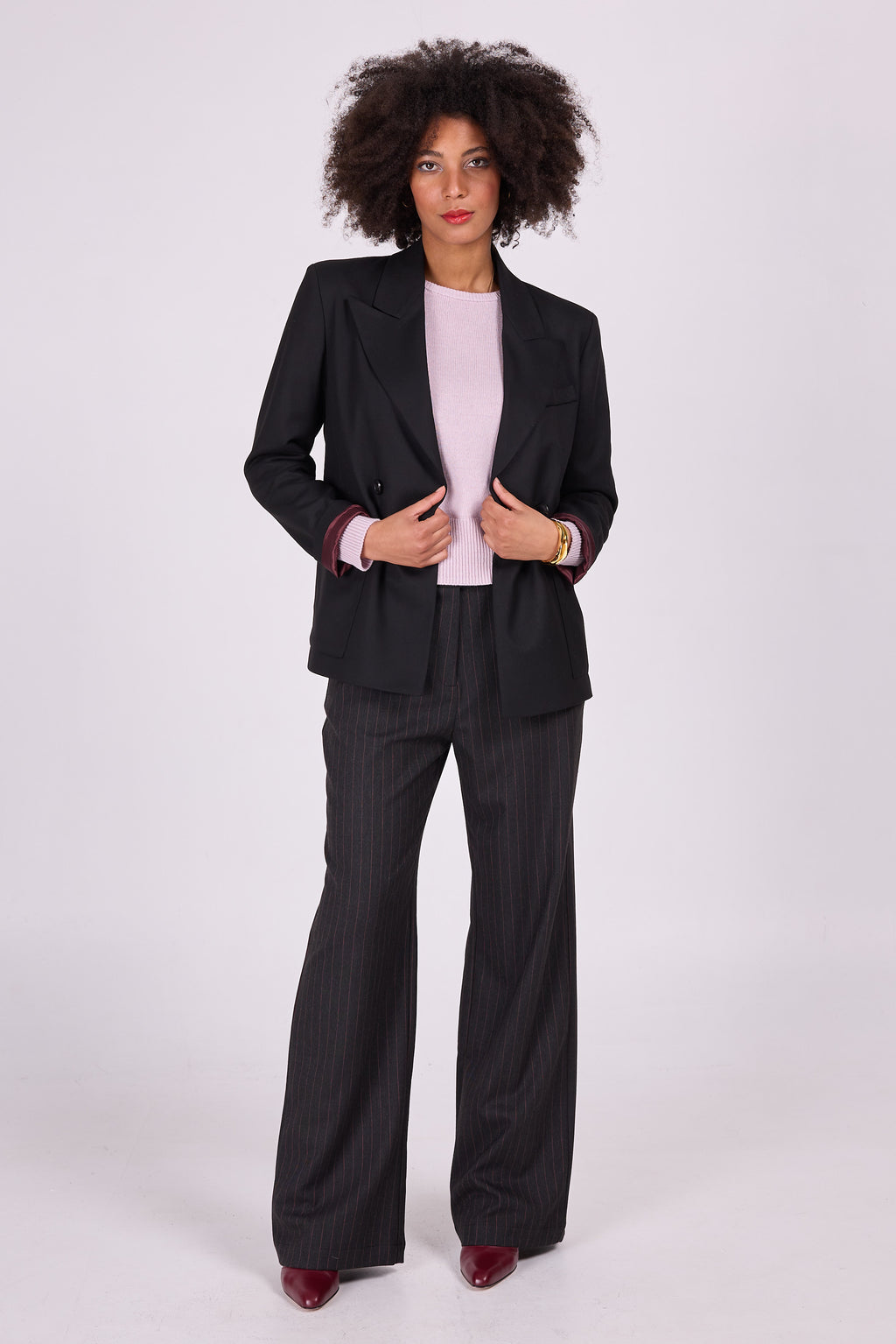 Annie Hose mit rosa Nadelstreifen