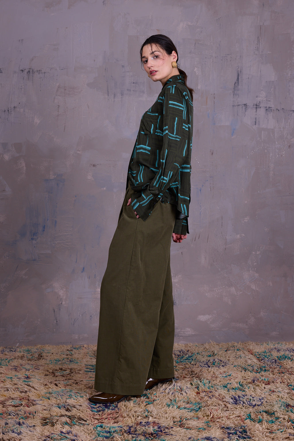 Filou hemd in forest green wovens
