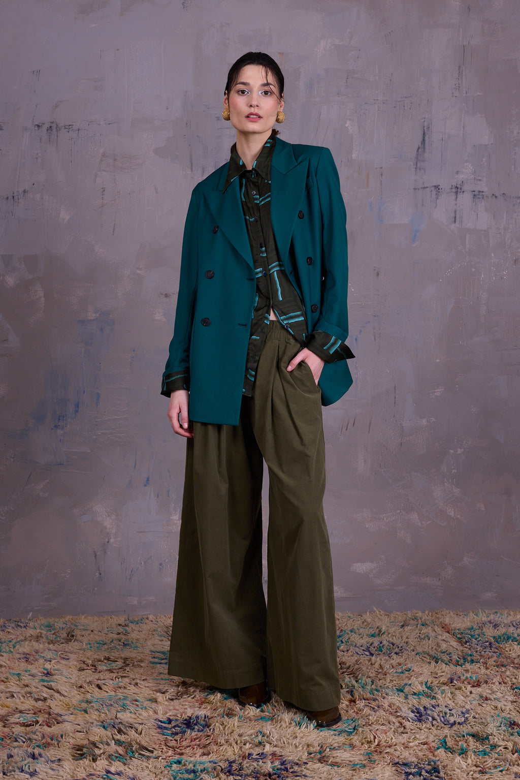 Filou hemd in forest green wovens