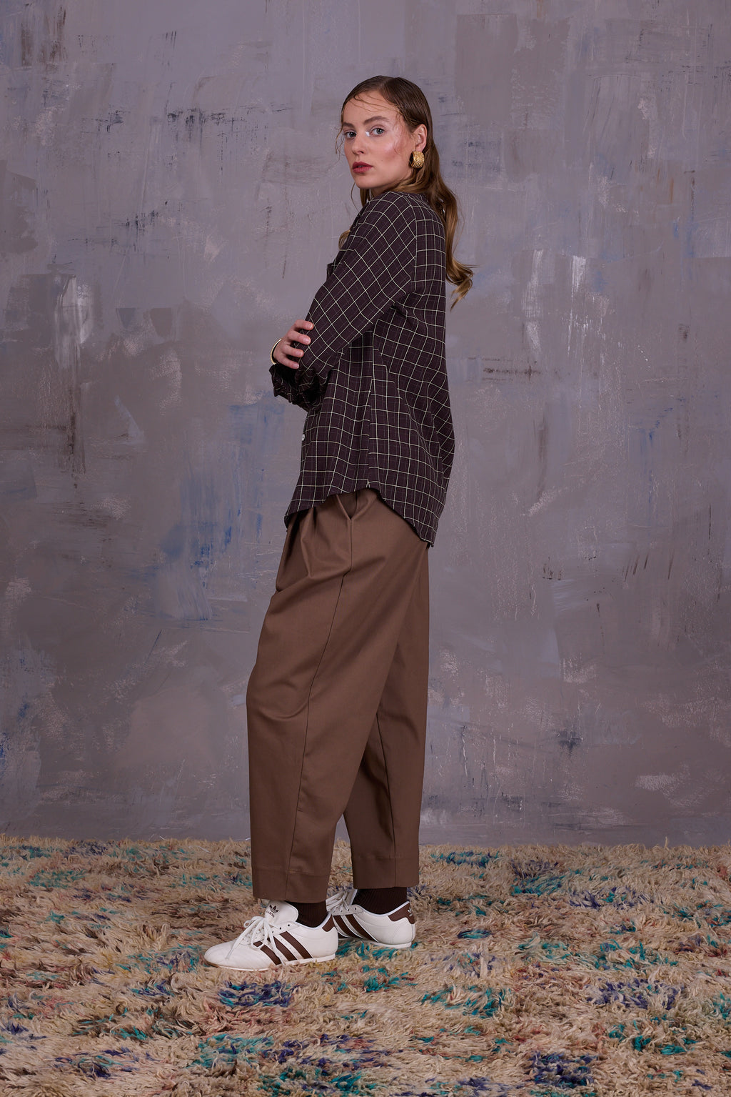 Filou hemd in brown ecru checks