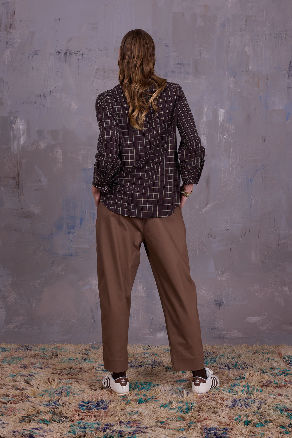 Filou hemd in brown ecru checks