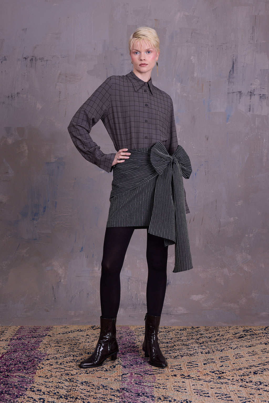 Filou shirt in grey and black checks