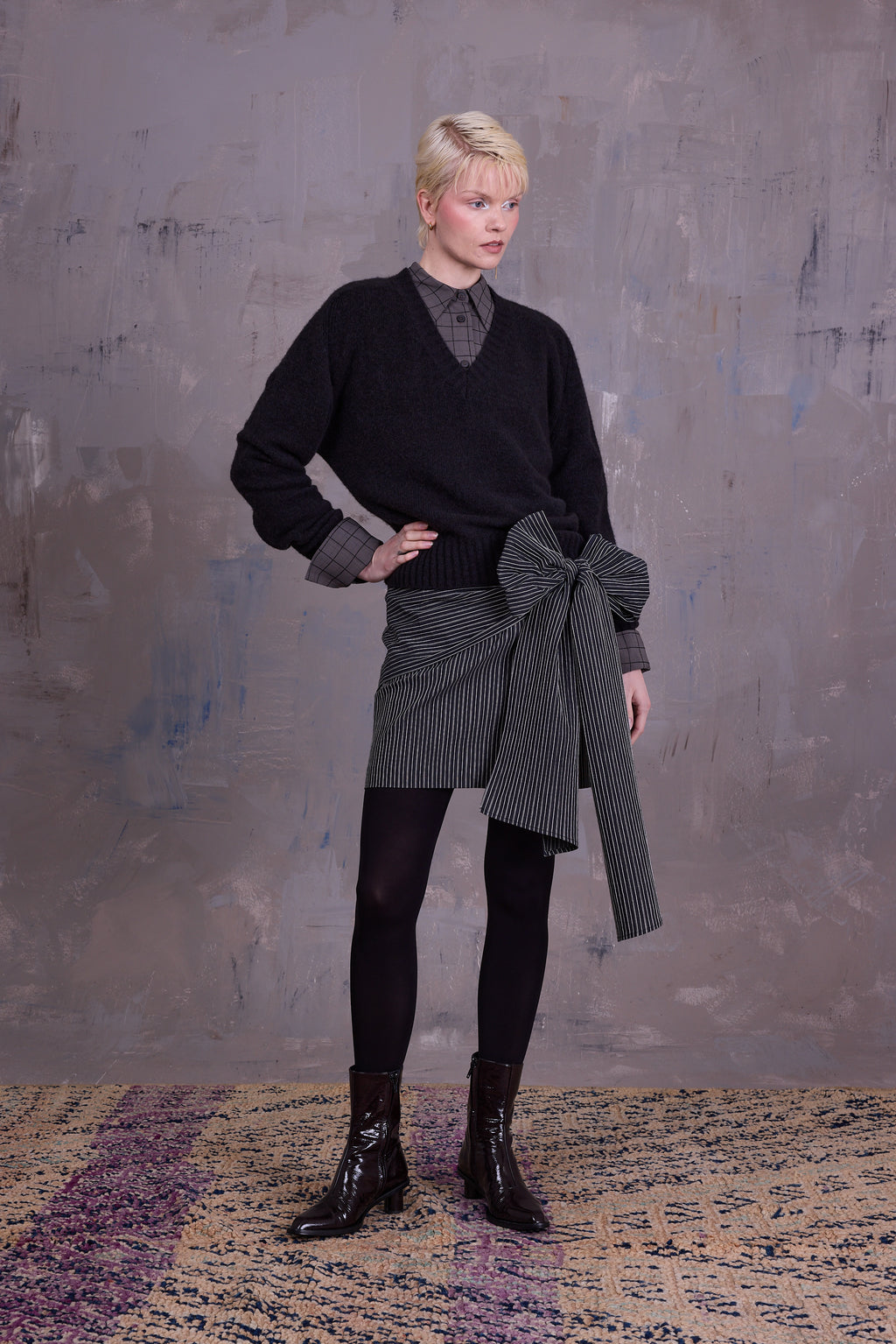 Filou shirt in grey and black checks